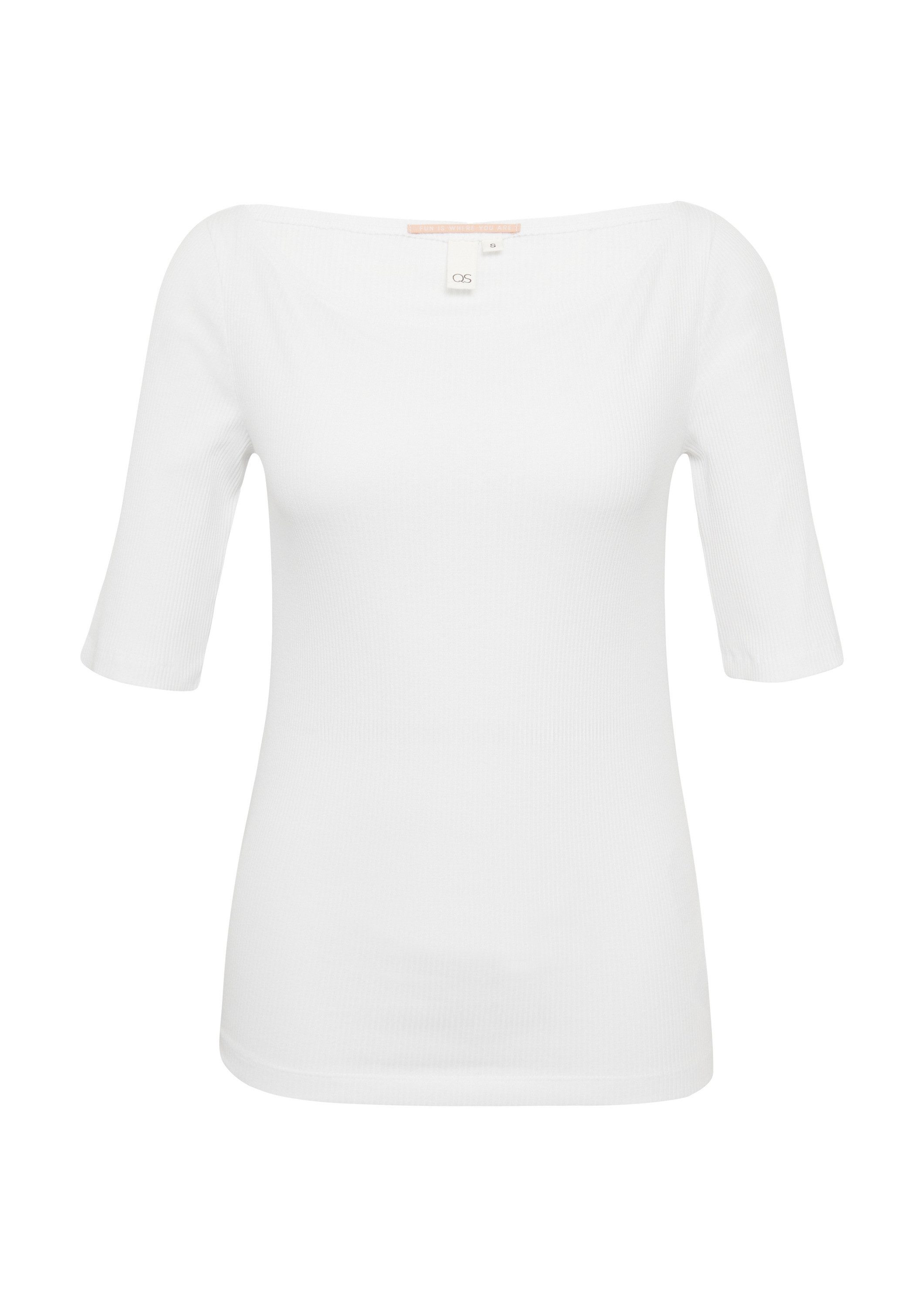 QS Kurzarmshirt T-Shirt Schmales Rippshirt mit günstig online kaufen