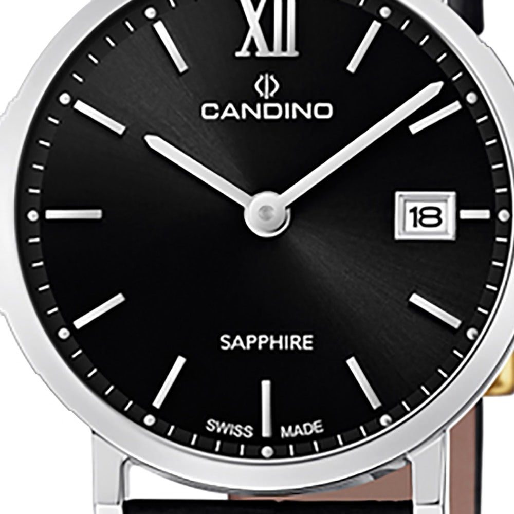 Candino Quarzuhr Candino Classic, Damenuhr Armbanduhr rund, schwarz Edelstahlarmband Damen