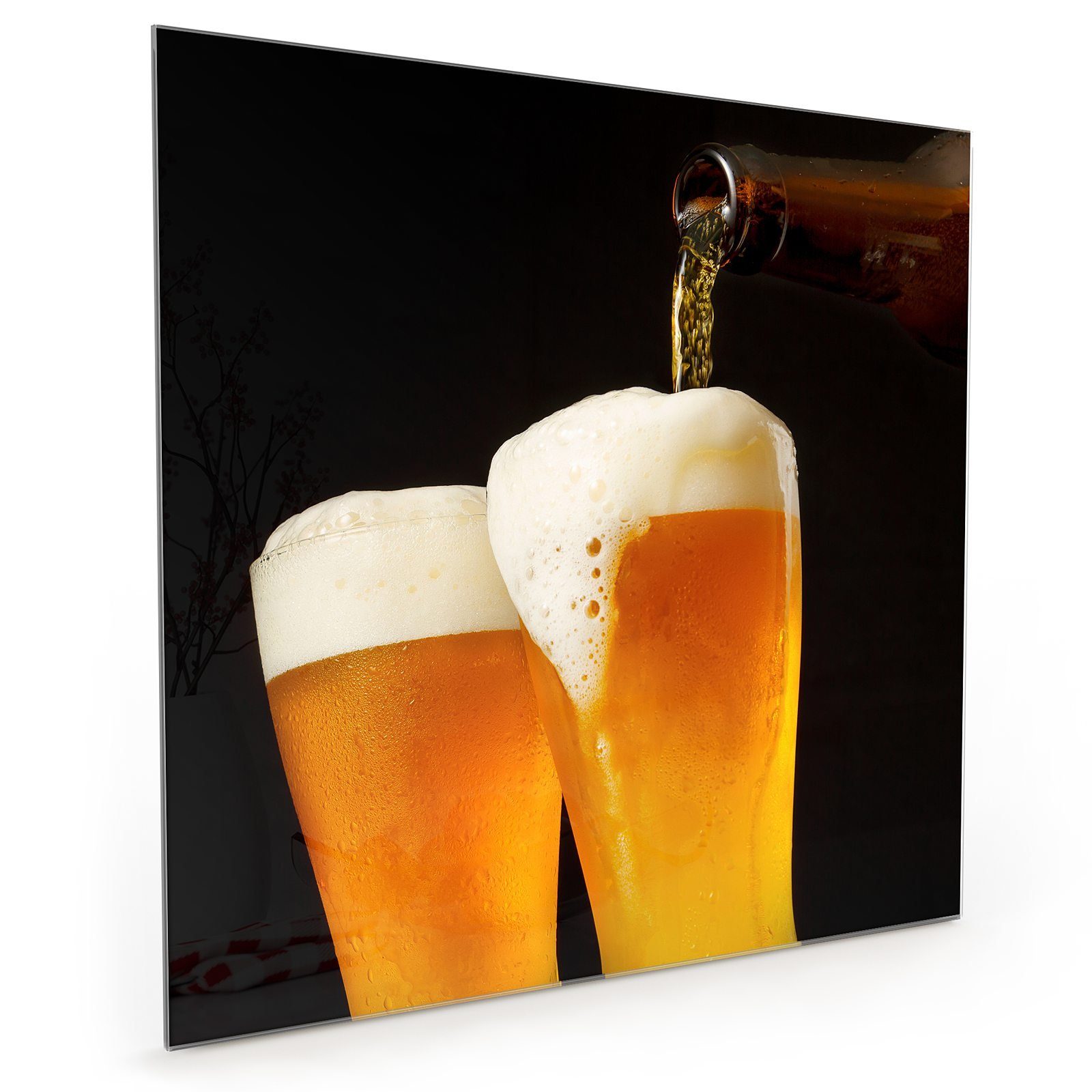 Primedeco Küchenrückwand Spritzschutz Glas Bier wird eingeschenkt