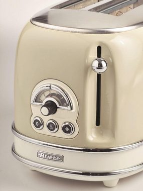 Ariete Toaster Vintage, 2 kurze Schlitze, für 2 Scheiben, 815 W, creme