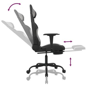 vidaXL Bürostuhl Gaming-Stuhl mit Fußstütze Schwarz und Hellgrau Stoff Bürostuhl