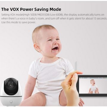 Cbei Babyphone Babyphone mit Kamera 4.5 Zoll Video-Babyphone LCD babyfon, 2-tlg., Digitaler Zoom Nachtsicht Temperaturüberwachung 8 Schlaflied, mit 1500mAh Akku 2-Wege Gegensprechanlage VOX Modus