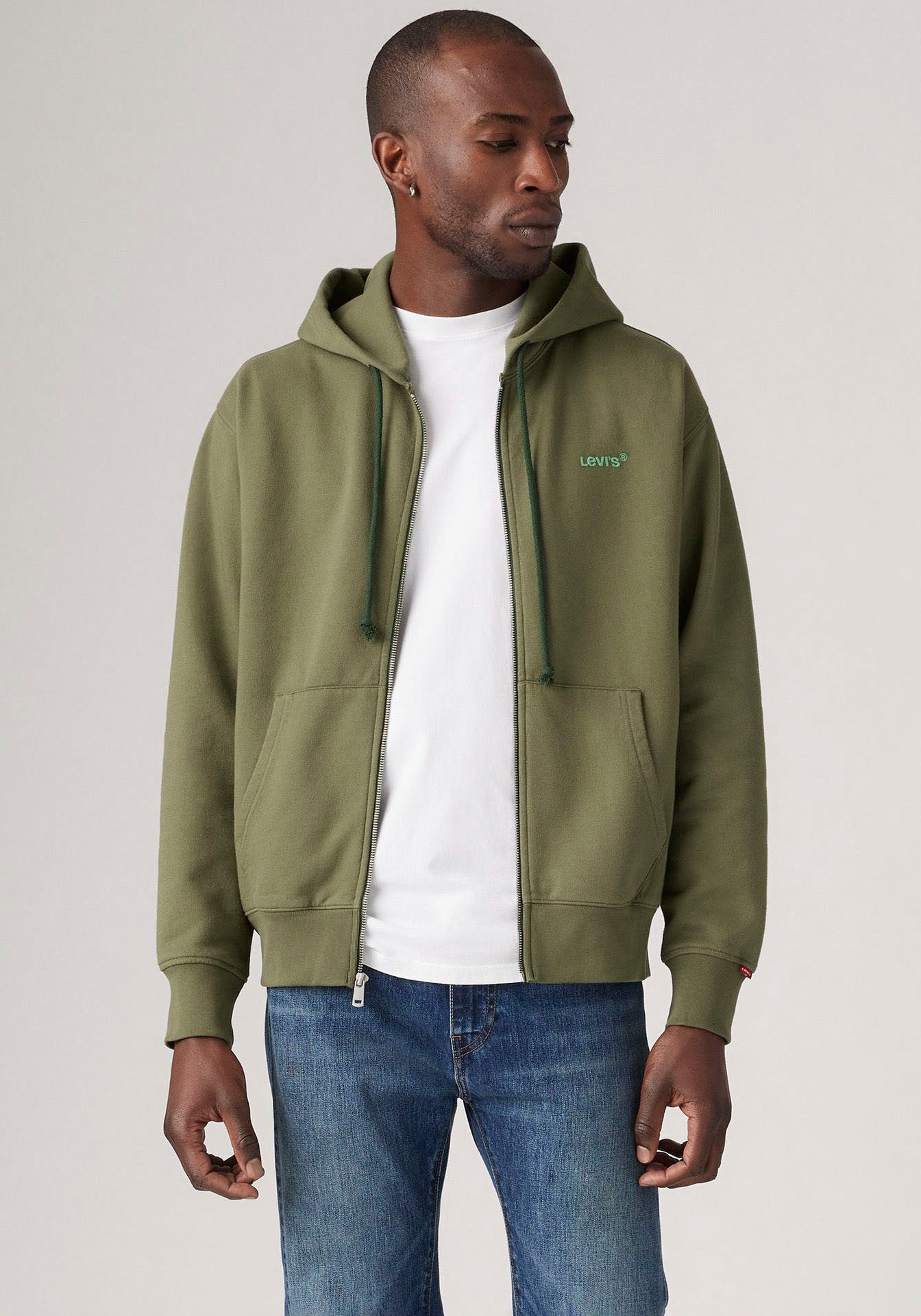 Levi's® Kapuzensweatjacke mit Logo-Stickerei günstig online kaufen