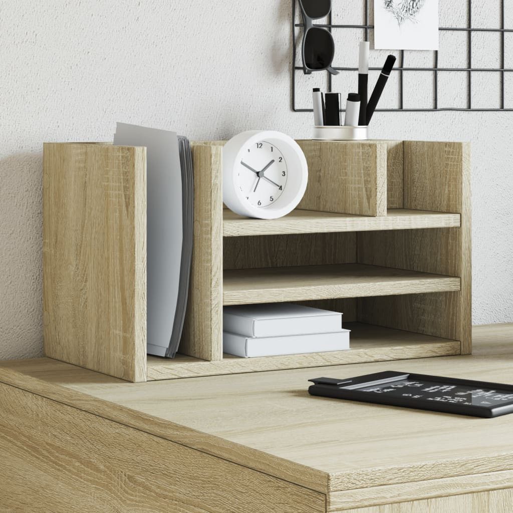 vidaXL Organizer Schreibtisch-Organizer Sonoma-Eiche 44,5x24x25 cm Holzwerkstoff – Bild 2 von 5