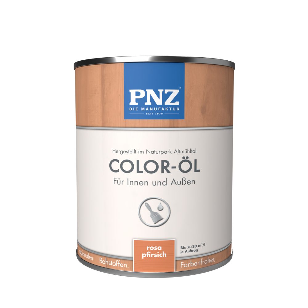 PNZ - Die Manufaktur Holzöl Color-Öl, farbenfroh, Renovierung oder Neuanstrich, Innen und Außen