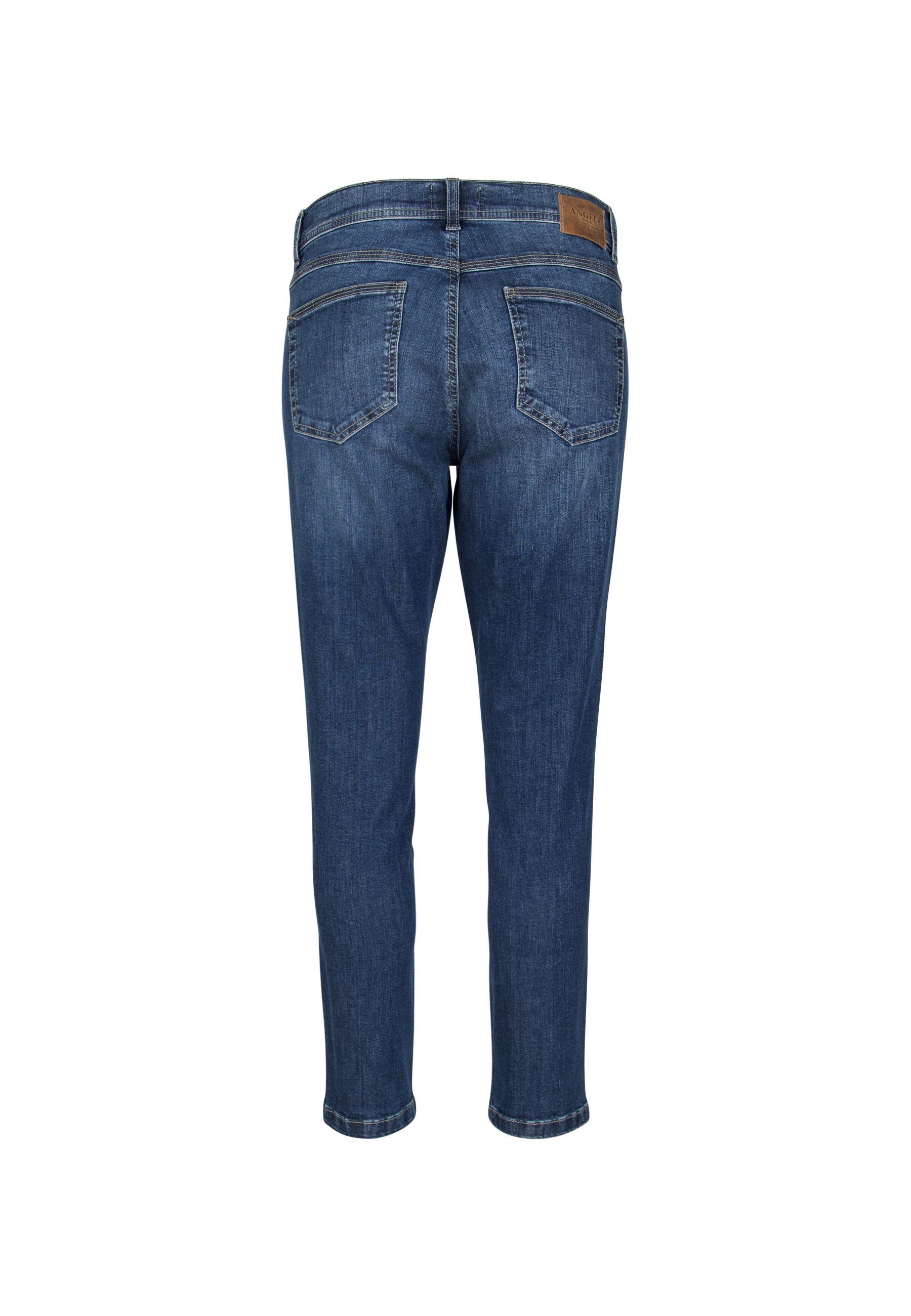 Label-Applikationen Modern 4-Pocket-Jeans Ornella ANGELS mit blau 7/8-Jeans