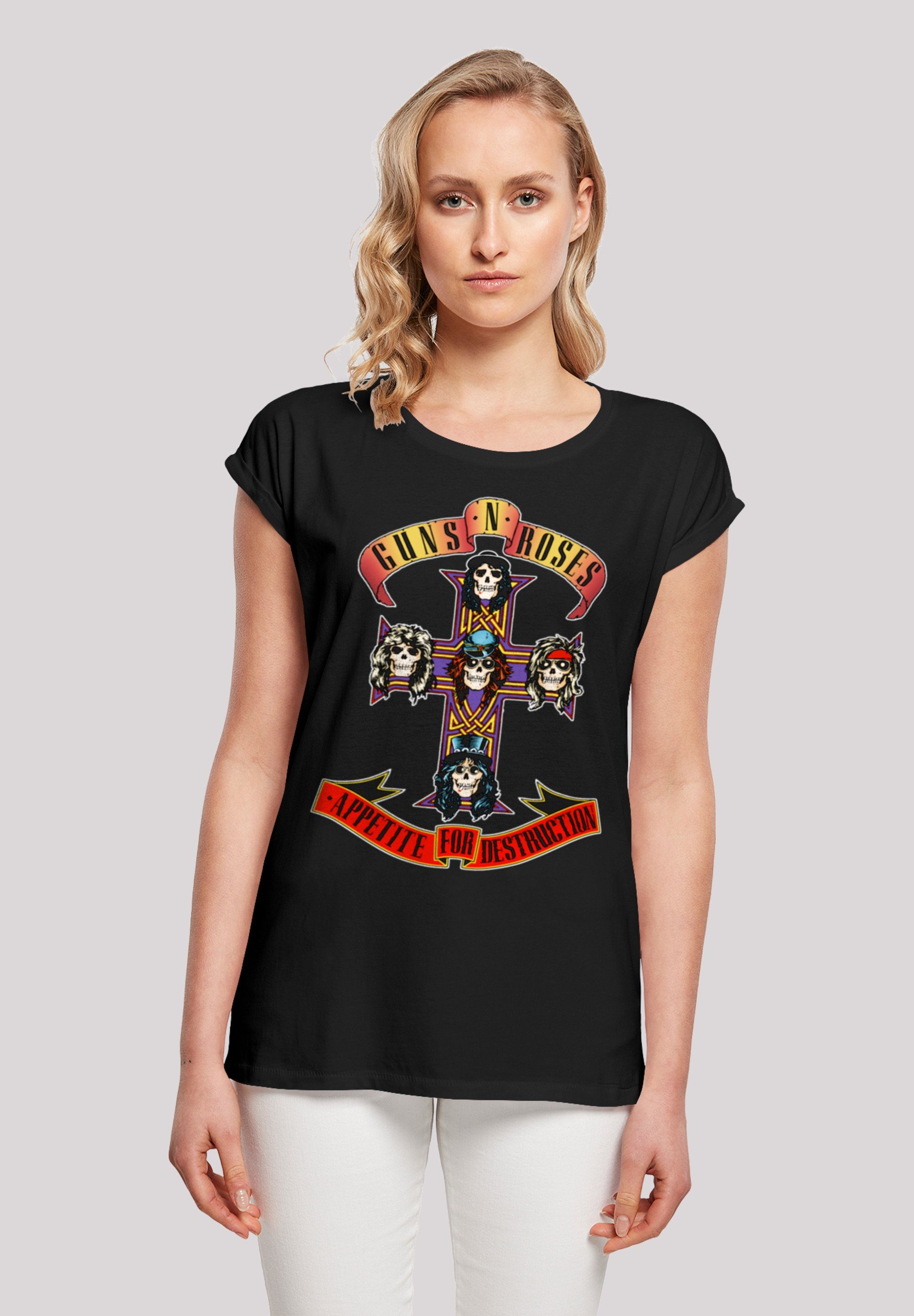 F4NT4STIC T-Shirt Guns 'n' Roses Band Appetite For Destruction Print, Das  Model ist 170 cm groß und trägt Größe M