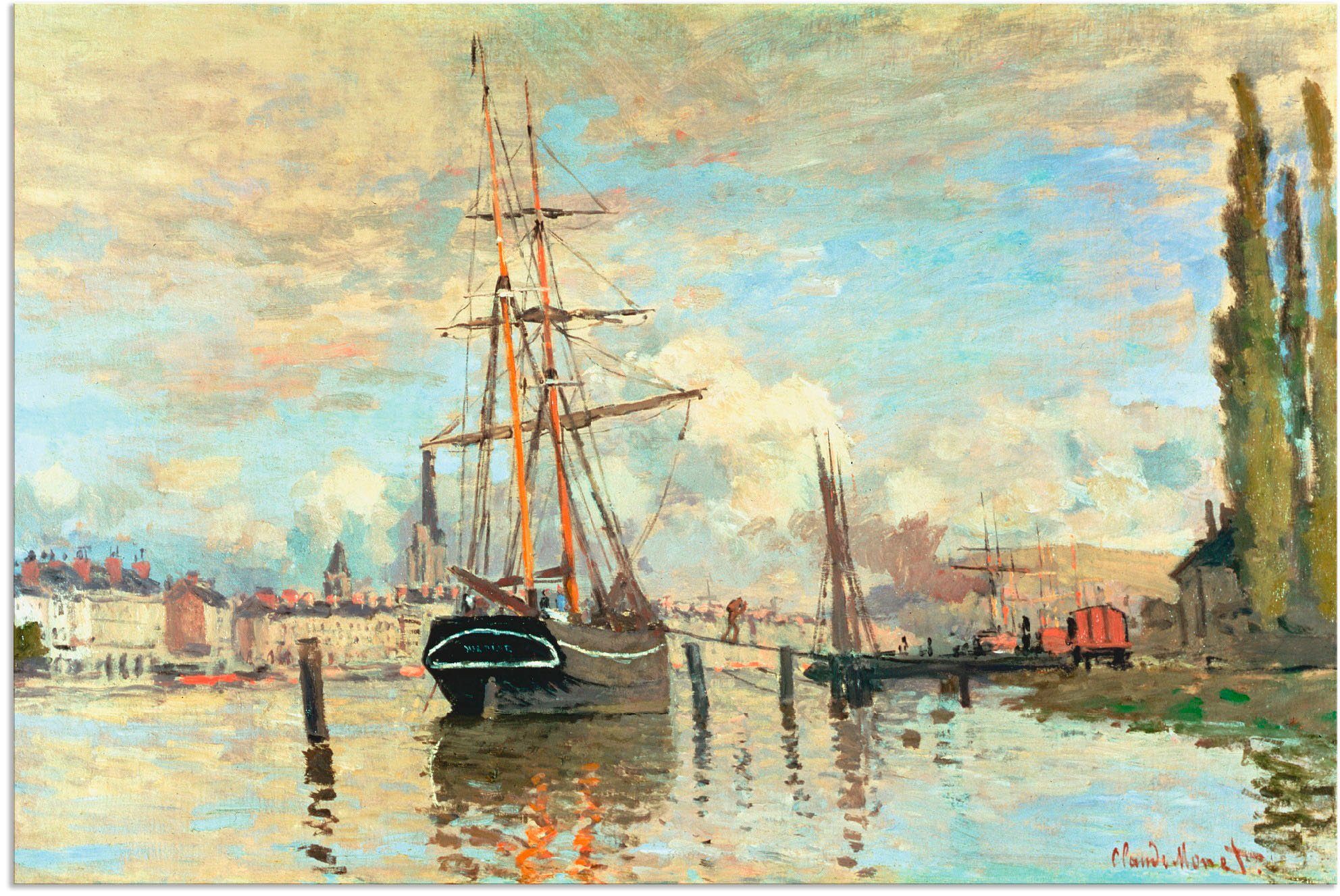 Artland Wandbild Die Seine in Rouen. 1874., Boote & Schiffe (1 St), als Alubild, Leinwandbild, Wandaufkleber oder Poster in versch. Größen