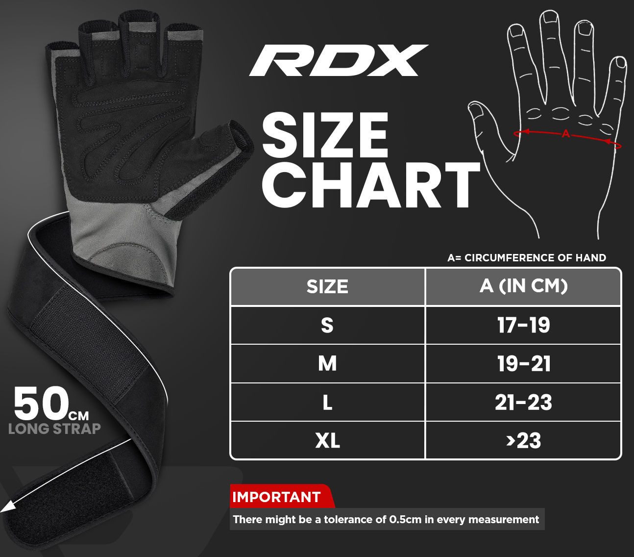 RDX Trainingshandschuhe RDX Fitness Handschuhe Trainingshandschuhe Lang Handgelenkstütze Sport