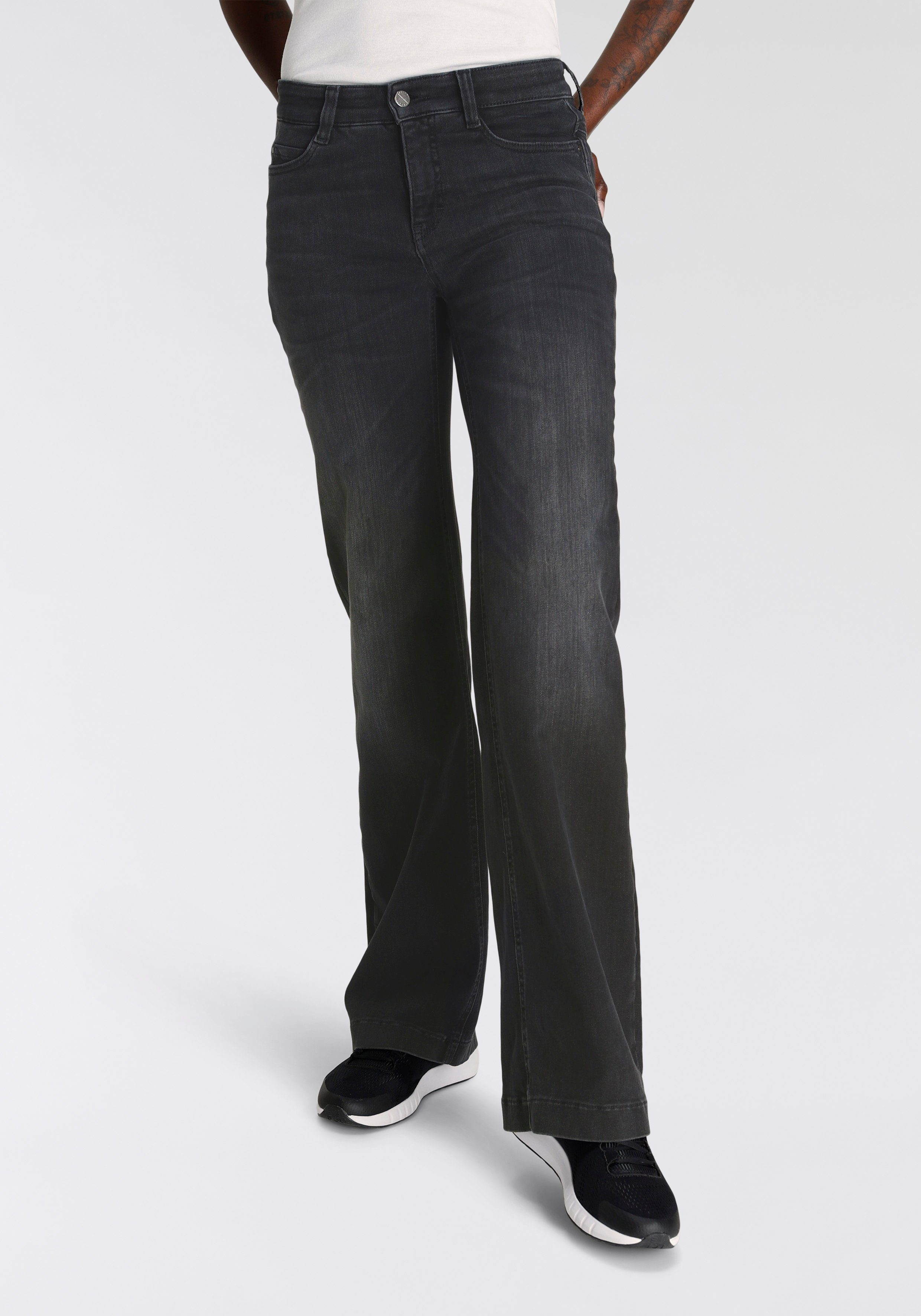 MAC Weite Jeans Dream Wide authentic mit formendem Shaping-Effekt soft black used