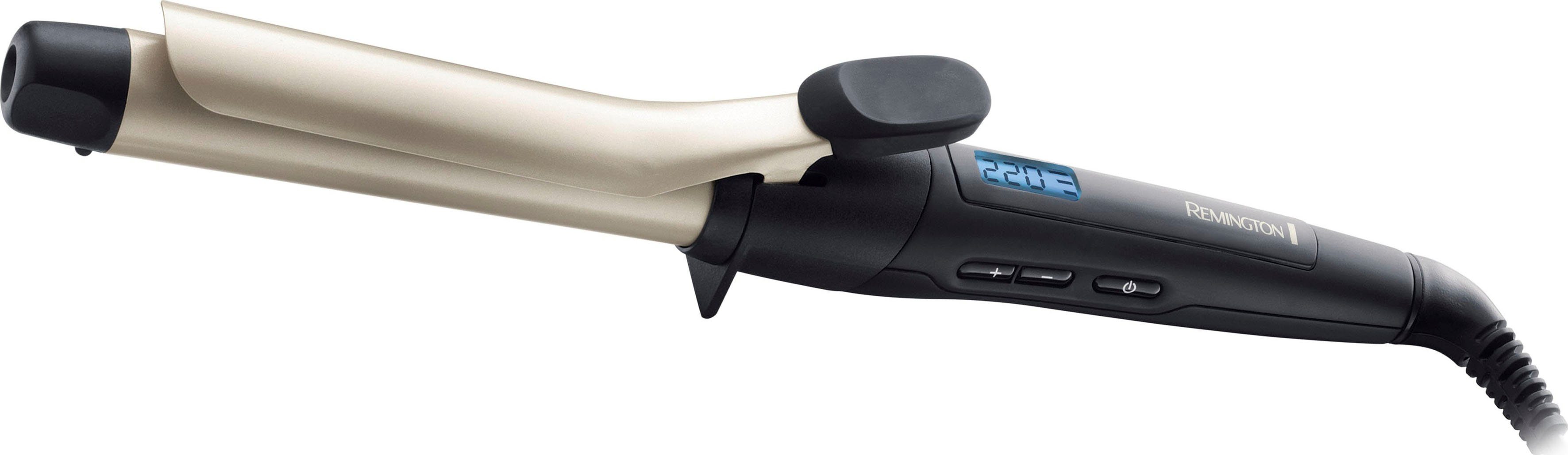 Remington Lockenstab Pro Soft Curl CI6325, Keramik-Turmalin-Beschichtung, 25 mm, 4-facher Schutz durch Keramik-Turmalin-Beschichtung grau