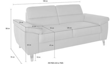 sit&more 2,5-Sitzer Sorano, Breite 188 cm