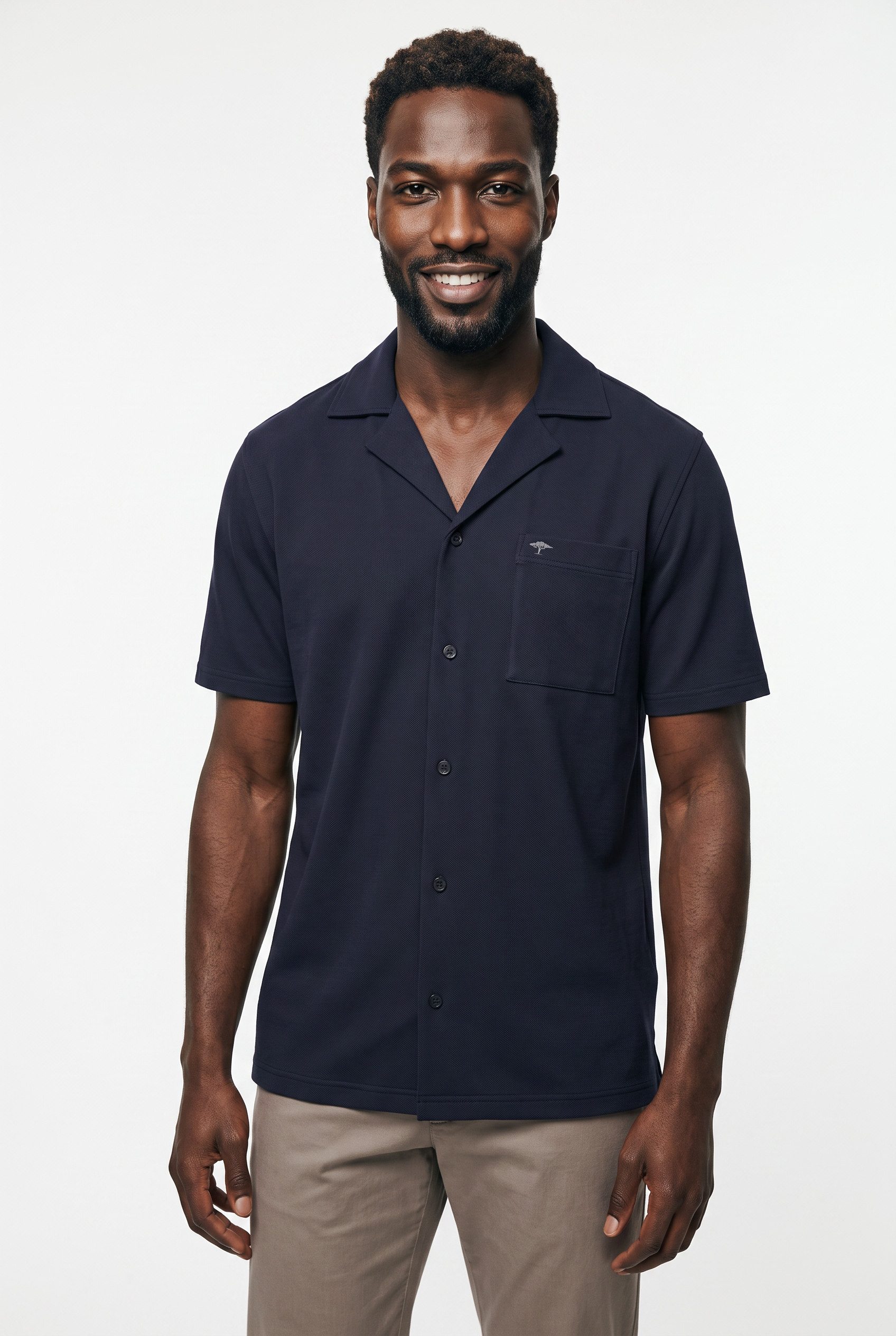 FYNCH-HATTON Kurzarmshirt mit Logo Stickerei