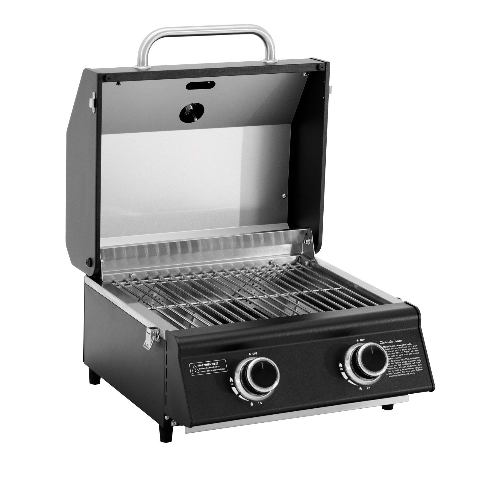 TAINO Gasgrill, PLATINUM COMPACT DARK Tischgrill, doppelwandiger Deckel, Piezozündung
