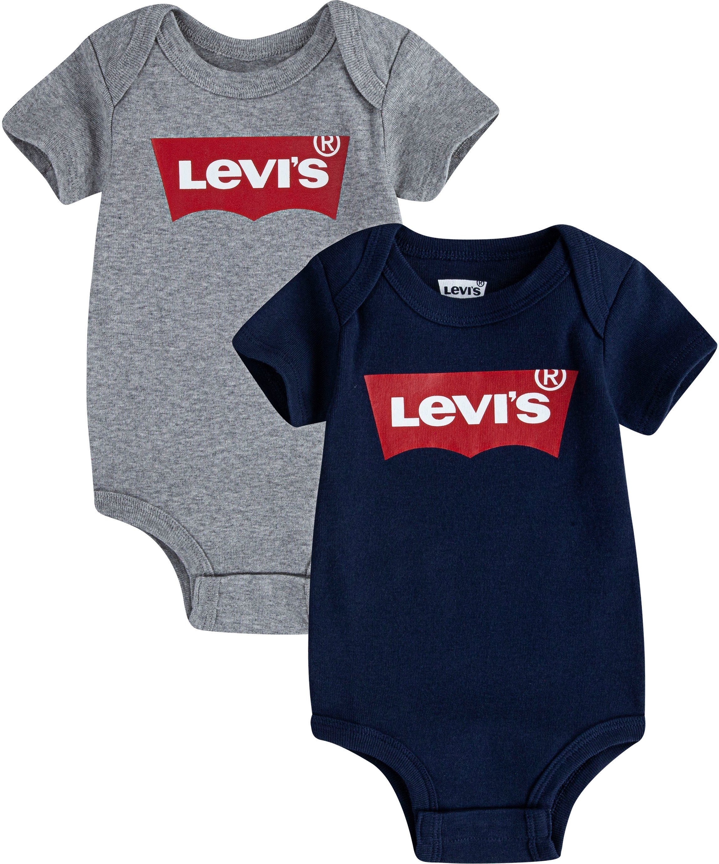 Levi's® Kids Kurzarmbody BATWING 2PK BODYSUIT (2-tlg) UNISEX grey-meliert, blau