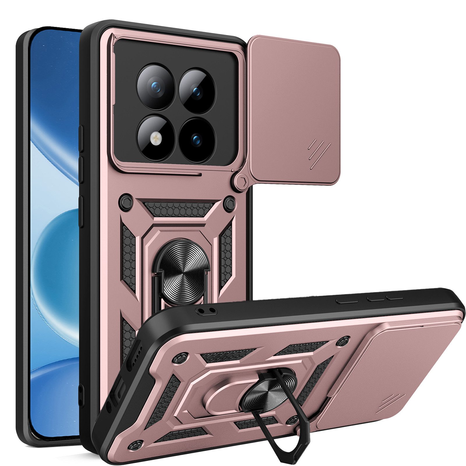 betterfon Handyhülle für Xiaomi Redmi Note 15 Pro 5G Hülle Schutzhülle mit Kameraschutz, Outdoorhülle mit Ringhalter, Silikonkern & präziser Passform