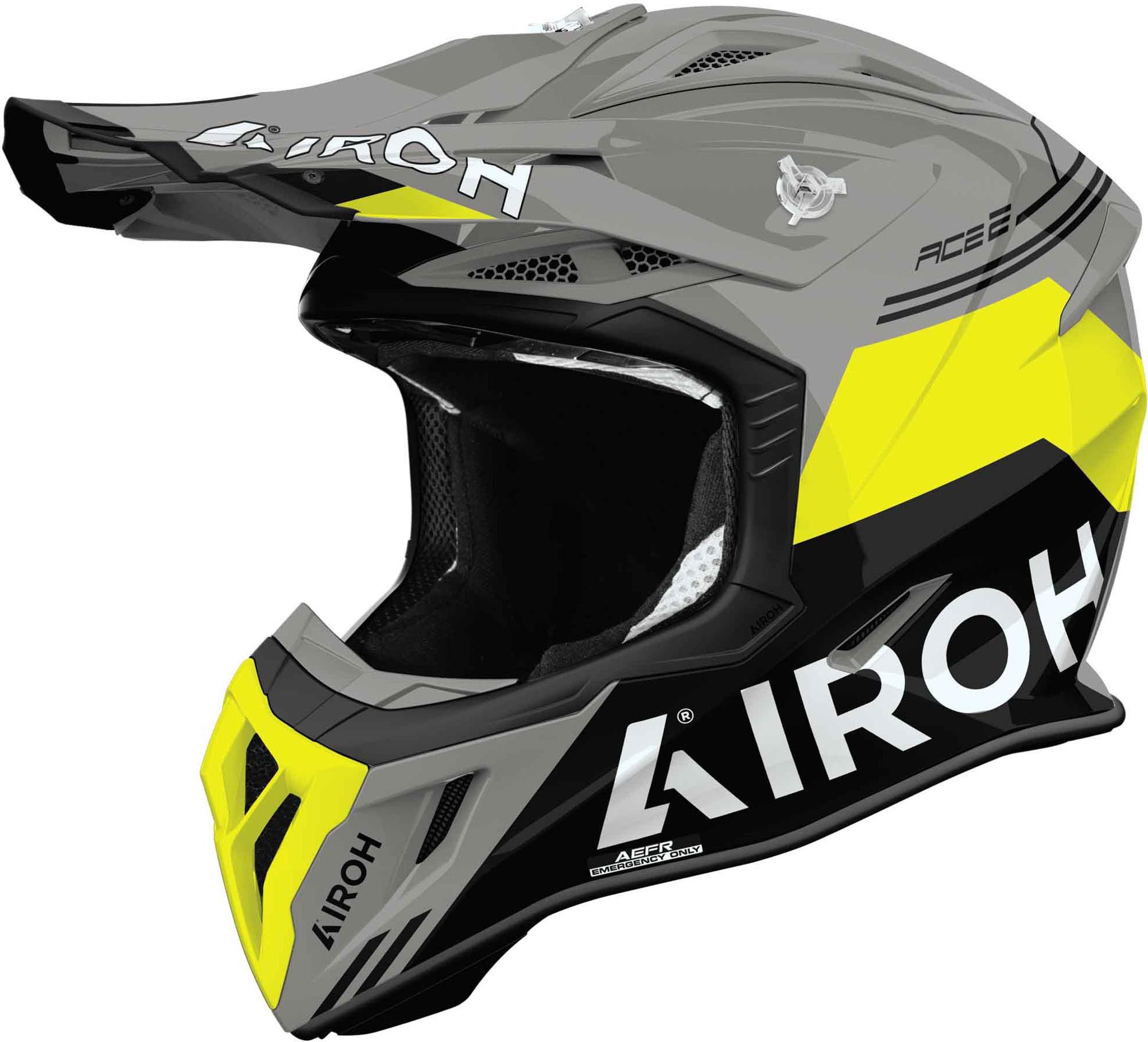 Airoh Motocrosshelm Aviator Ace 2 Fury Motocross Helm, vorbereitet für Kommunikationssystem,geeignet für Brillenträger,i