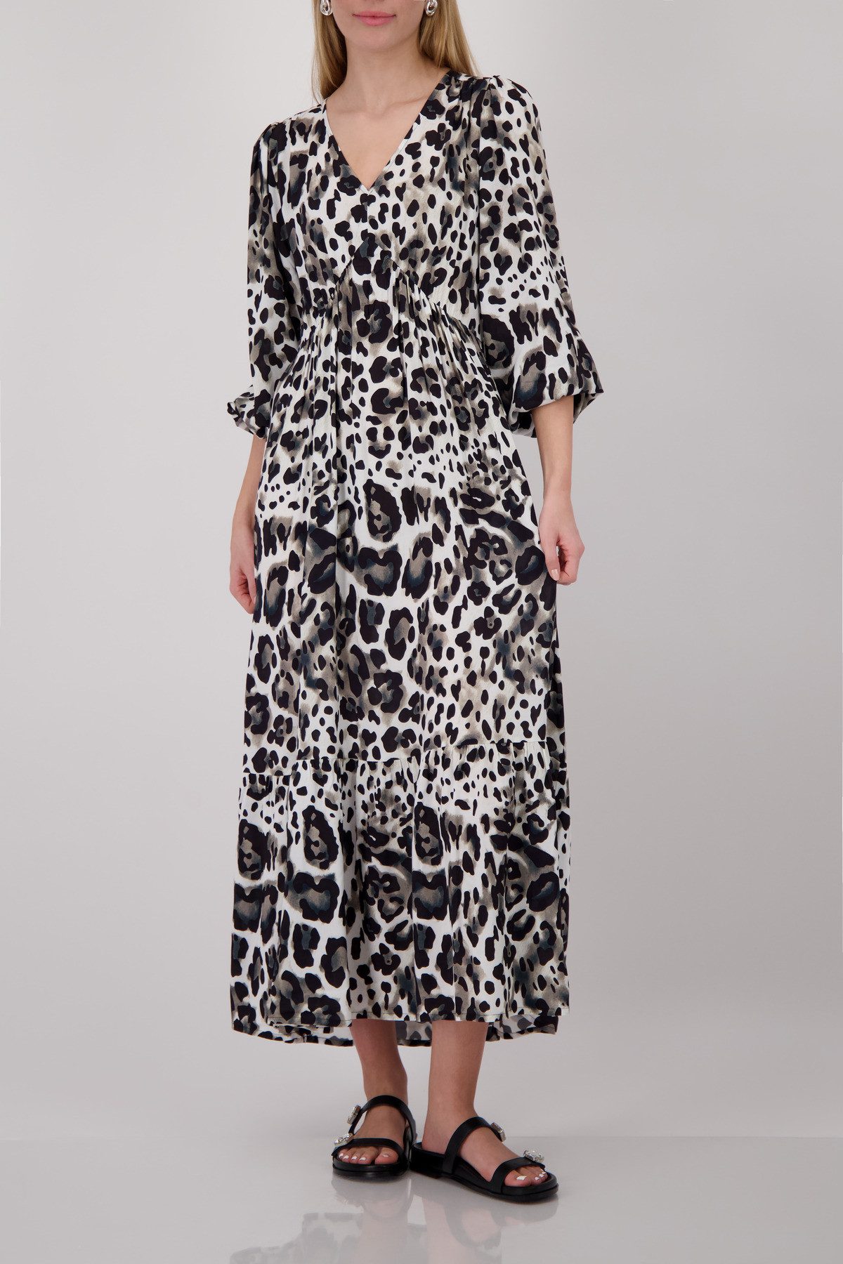 Monari Maxikleid Kleid Leodruck allover Regular fit mit Leomuster