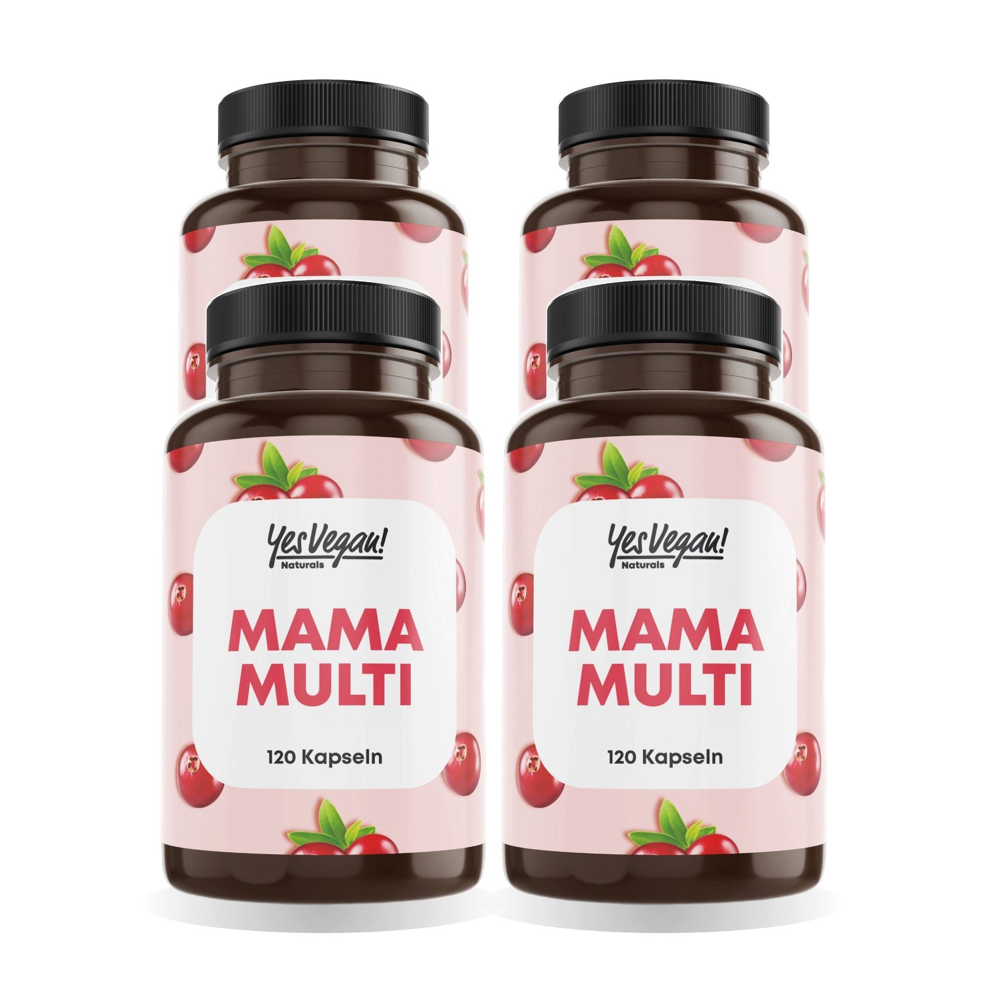 Yes Vegan Schwangerschaftsvitamine mit 400 µg Folsäure & Eisen Kapseln, 4 er Spar-Set à 120 St., 124 g, vegan, laktosefrei, glutenfrei