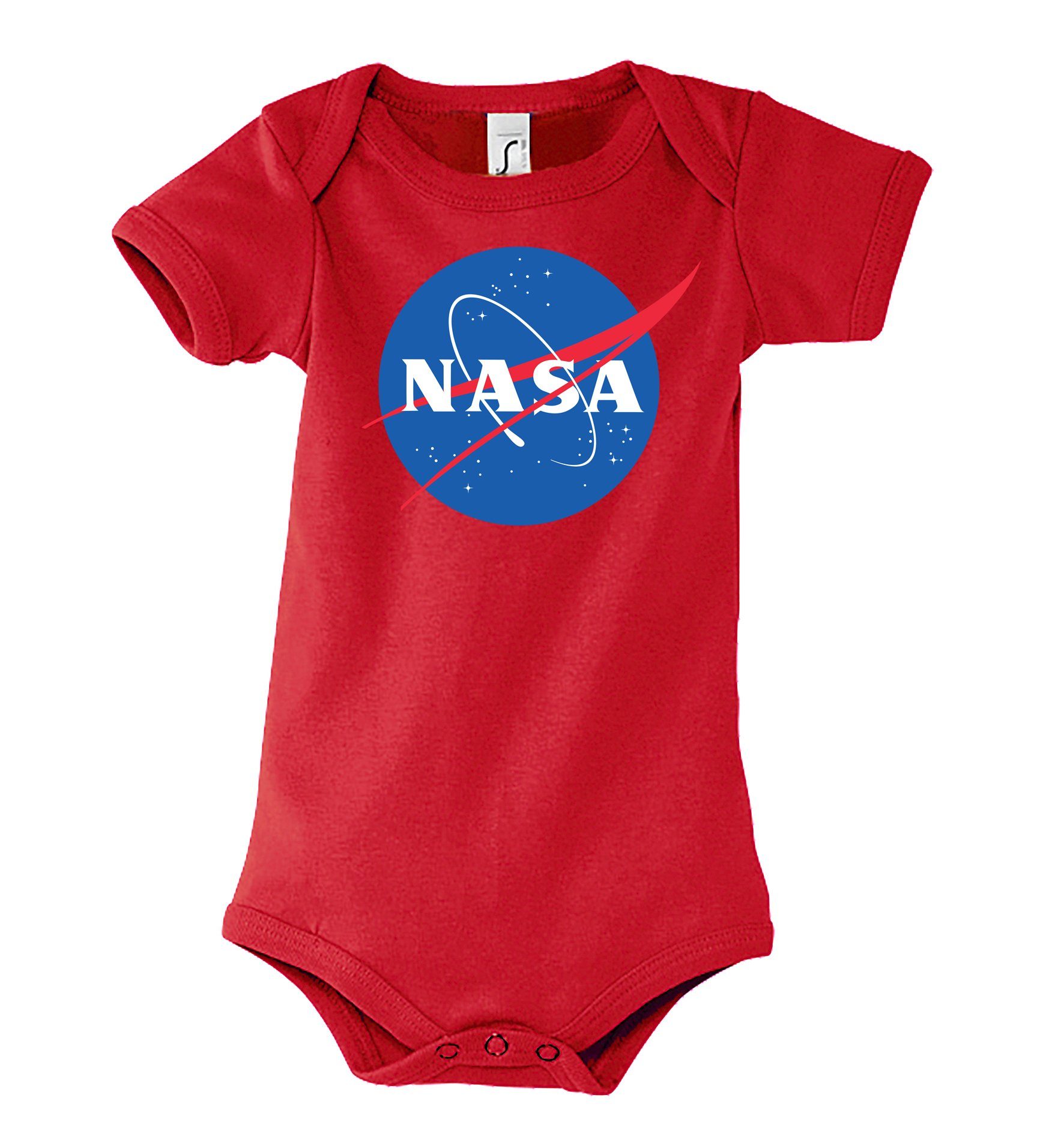 Youth Designz Kurzarmbody Baby Body Strampler NASA mit niedlichem Frontprint Rot