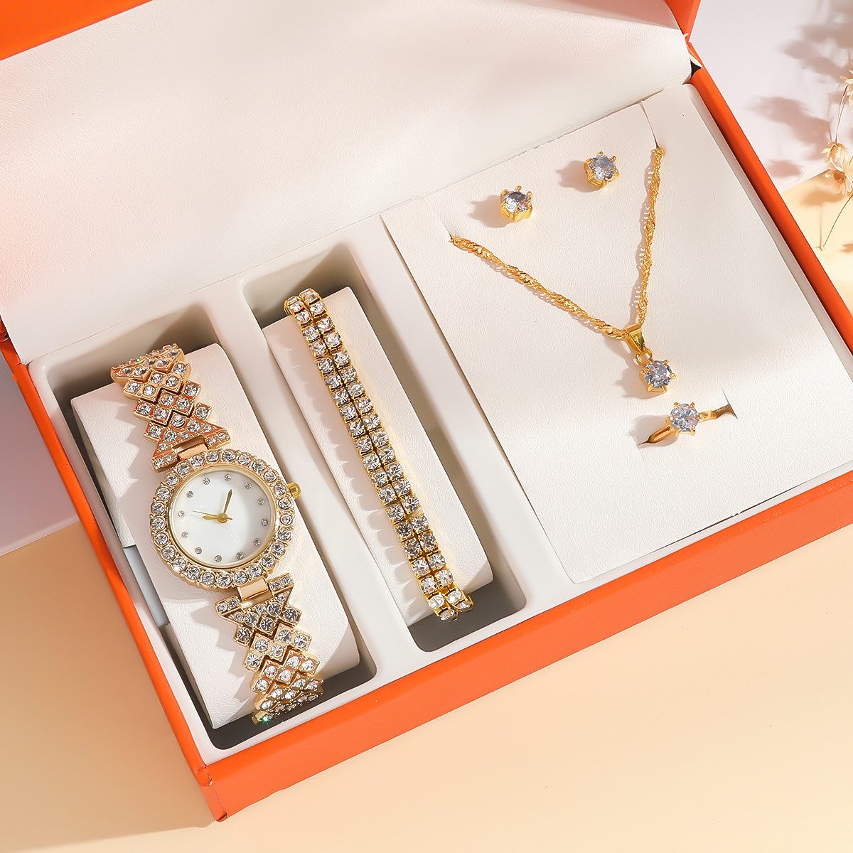 Quarzuhr Quarzuhren für Damen Damenketten Damenarmbänder Damen-Schmucksets Hochwertige Geschenkboxen
