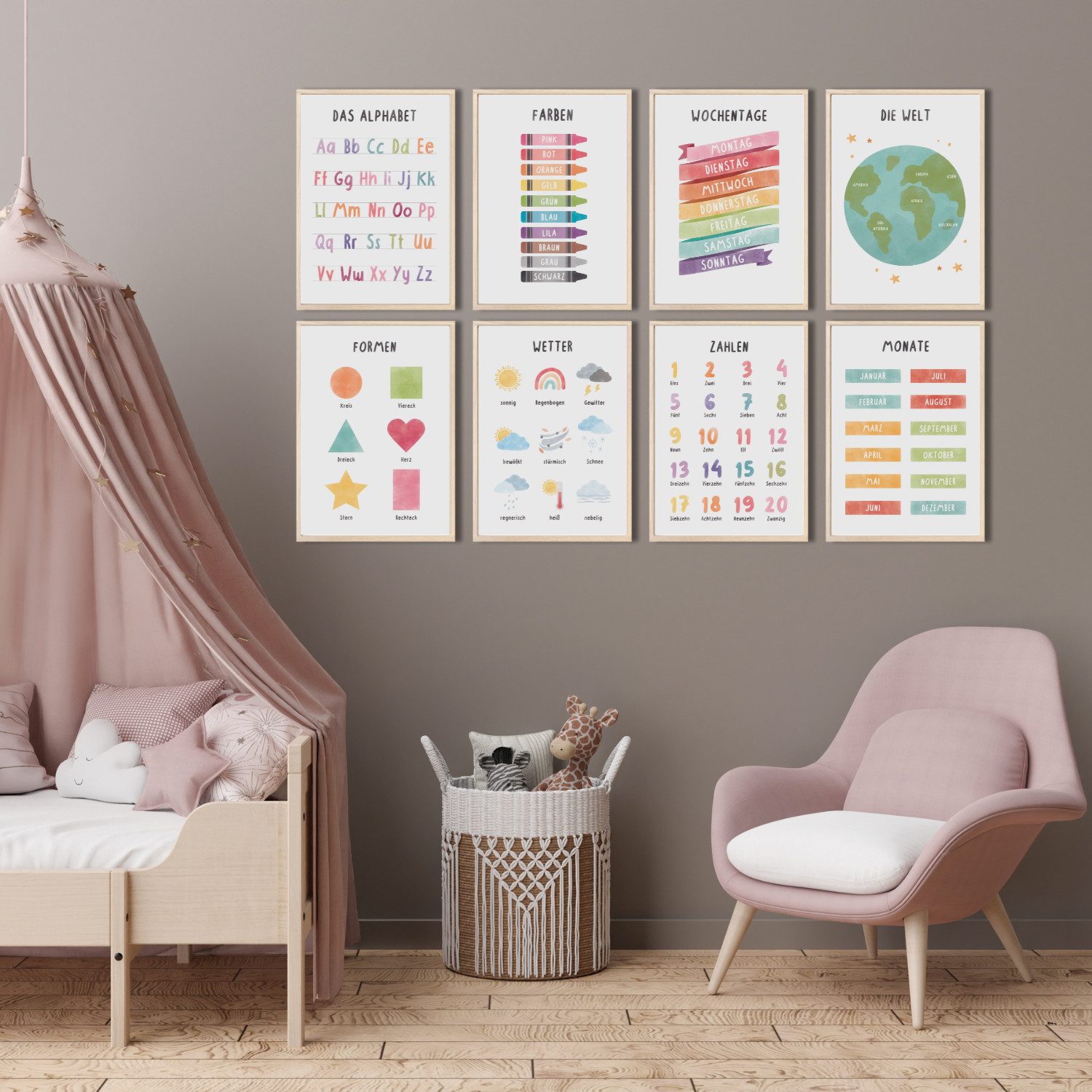MeinBaby123® Poster Lernposter, Bilder Kinderzimmer Deko, Buchstaben, Alpha günstig online kaufen