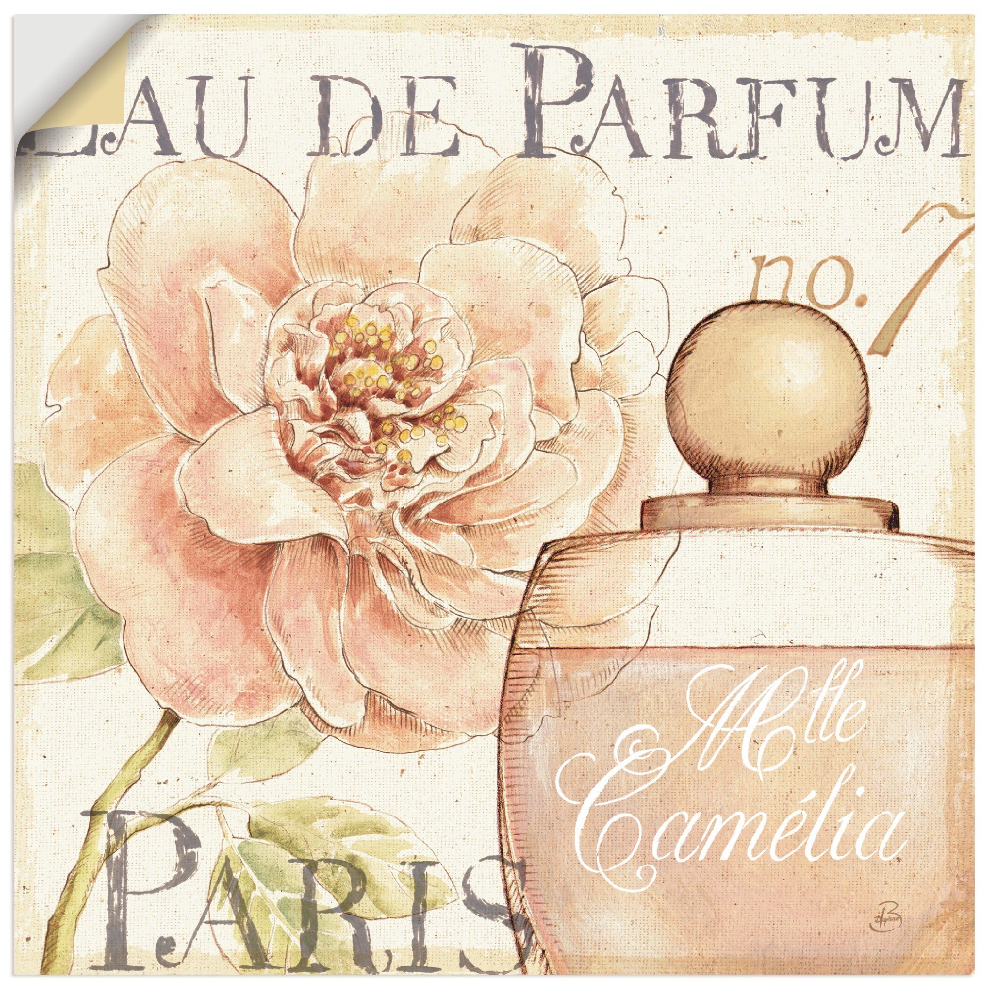 Artland Wandbild Blumen und Parfum II, Schilder (1 St), als Leinwandbild, Wandaufkleber oder Poster in versch. Größen