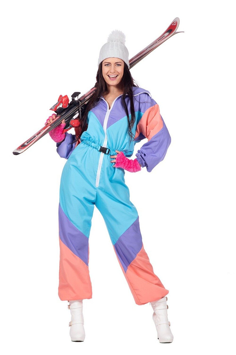 Wilbers Kostüm Wintersport Retro Kostüm Karneval Damen Ski Anzug Skianzug Fasching