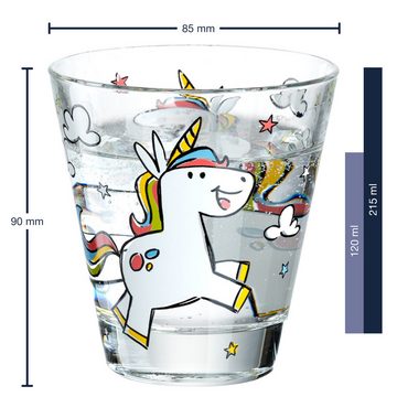 LEONARDO Glas Bambini, Materialmix, Kindermovtiv Einhorn, 215 ml, Spülmaschinengeeignet