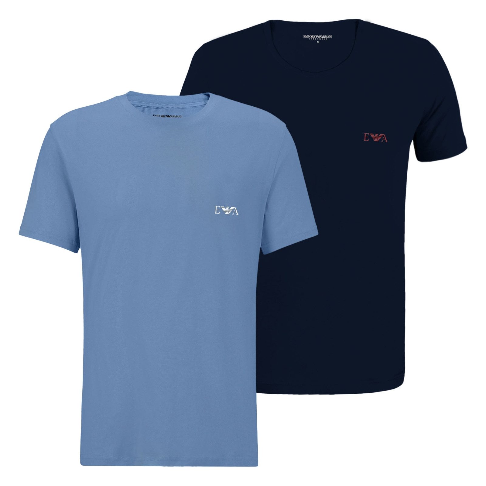 Emporio Armani Unterziehshirt 2er Pack Crew Neck T-Shirt (2-St., 2 Stück) mit Markenlogo auf der Brust