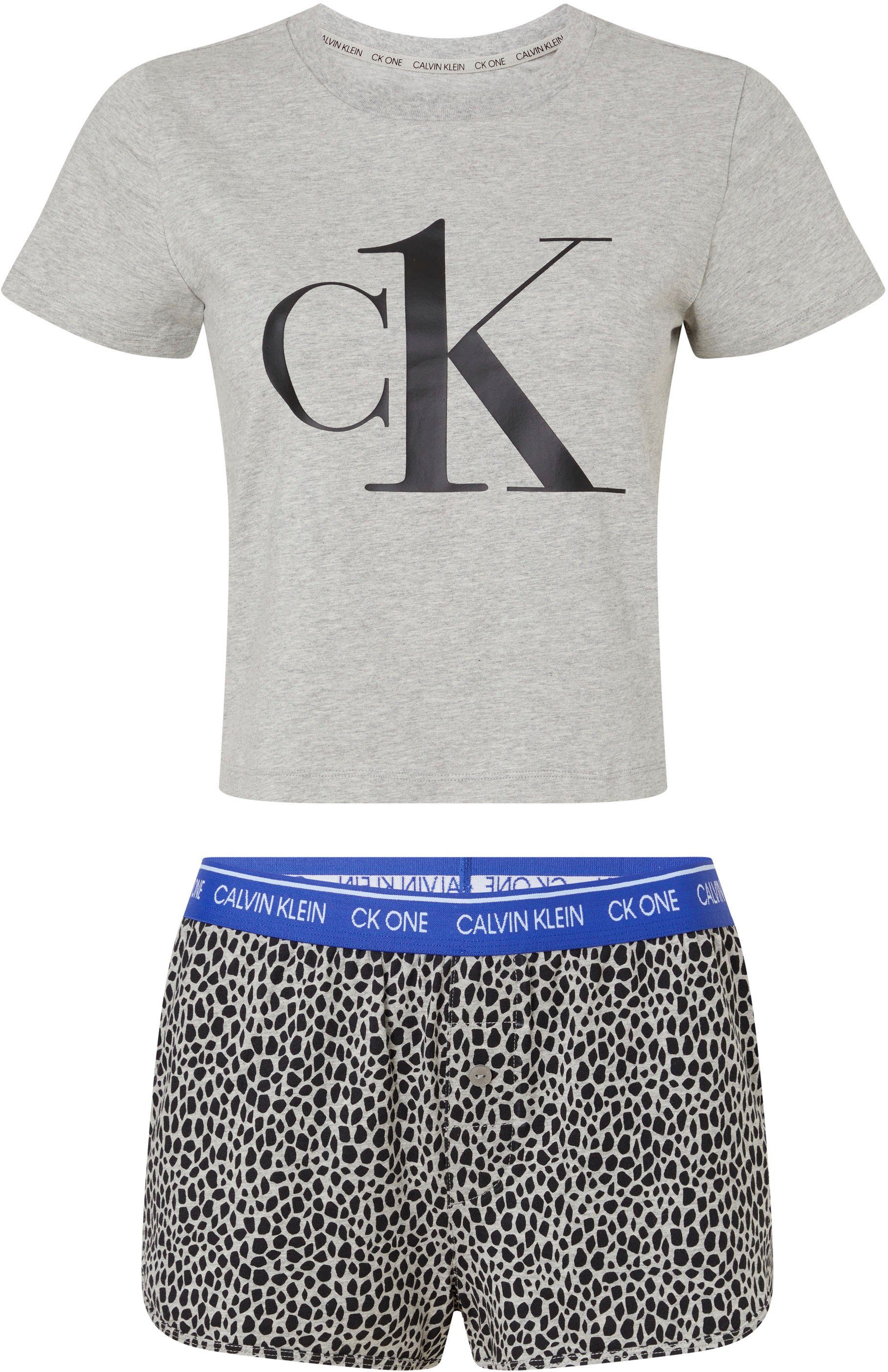 Shorty Underwear Logo-Monogramm mit (2 CK & SET tlg) SHORT Calvin weiß-schwarz Klein Print