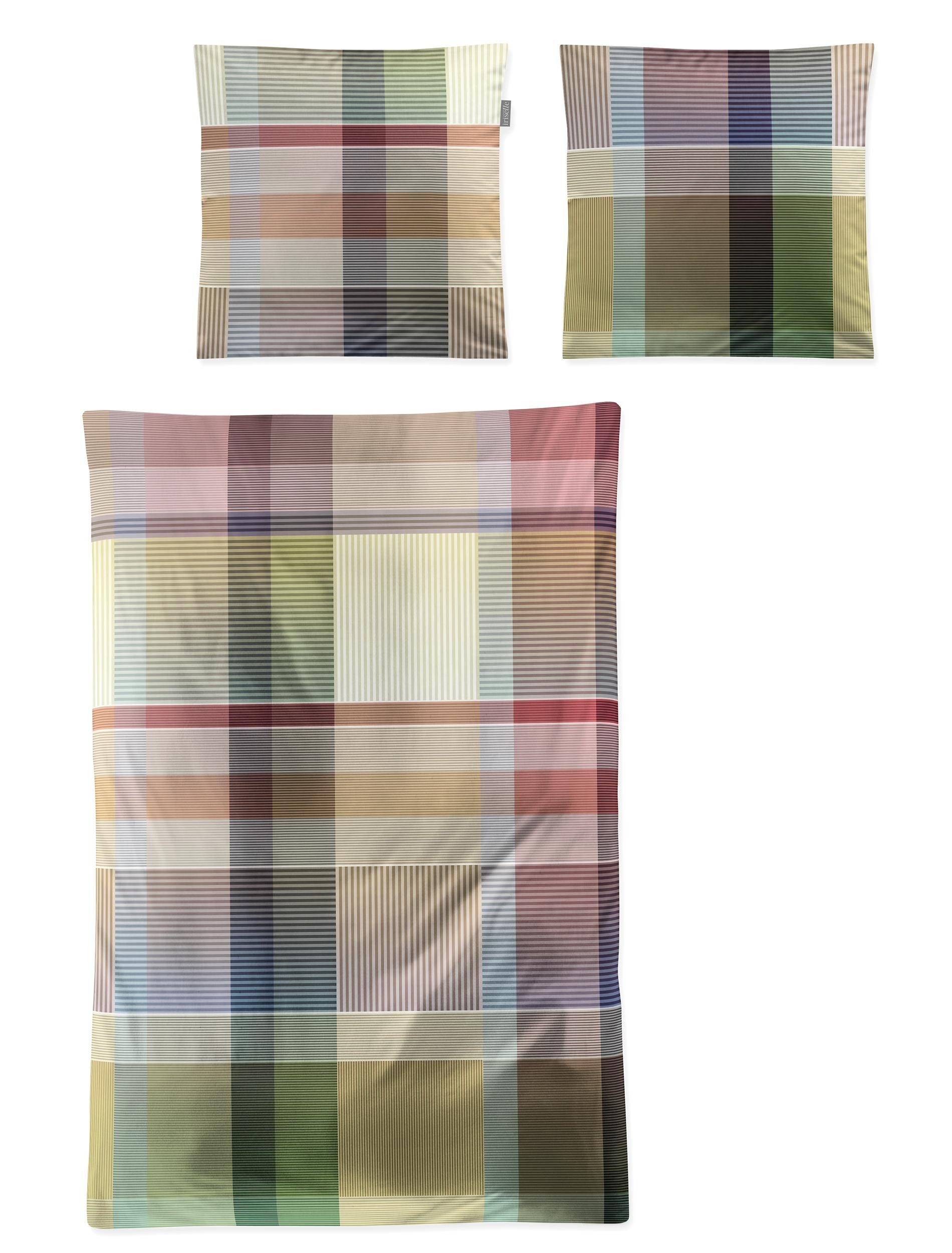HERDING Bettwäsche-Set Bureau Artistique Paris – Satin, 155x220 Cm + 80x80 Cm – Mit Reißverschluss
