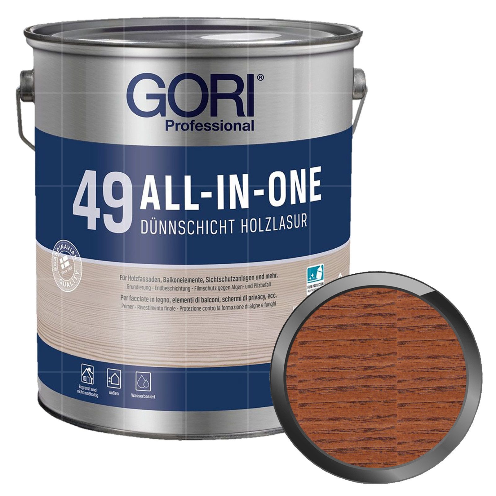 GORI Holzschutzlasur 49 ALL-IN-ONE DÜNNSCHICHT HOLZLASUR - 2.5 LTR