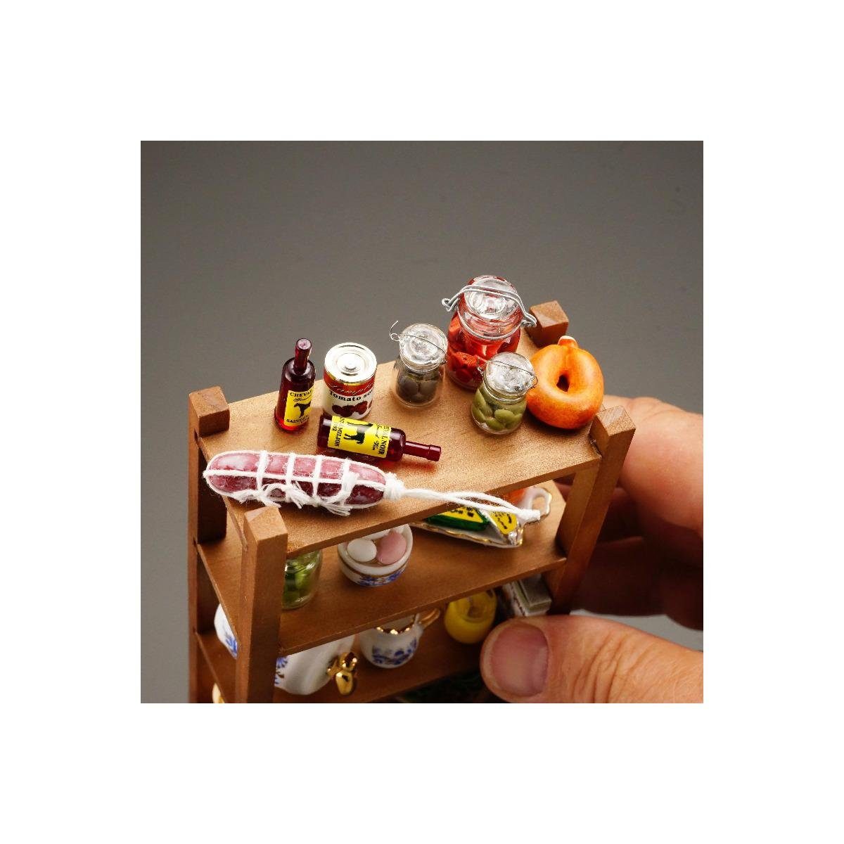 Dekofigur Miniatur Kellerregal, dekoriert, Porzellan Reutter 001.721/1 -