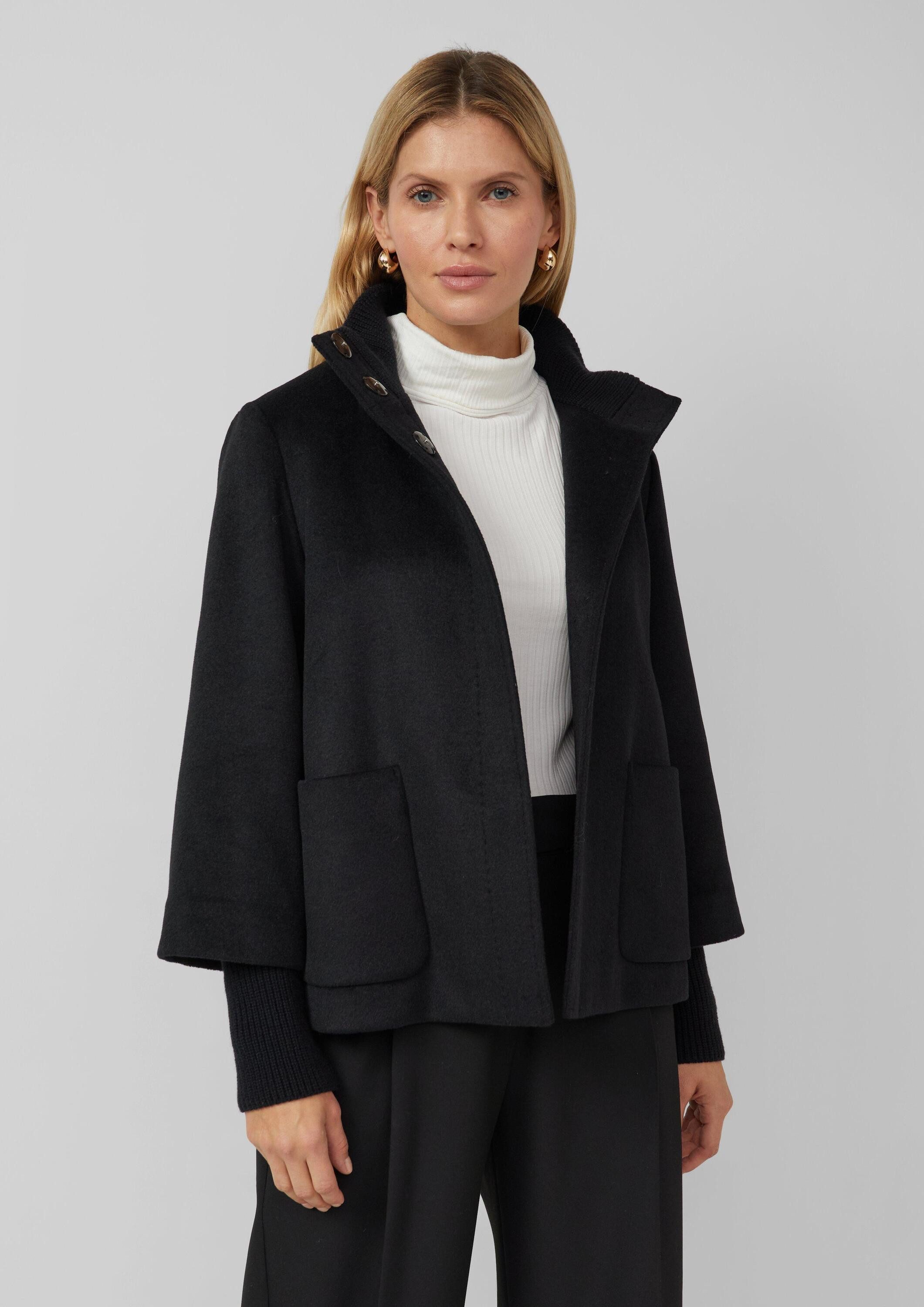 s.Oliver Funktionsjacke Outdoor-Jacke Jacke mit Stehkragen und Rippstrick-Manschette