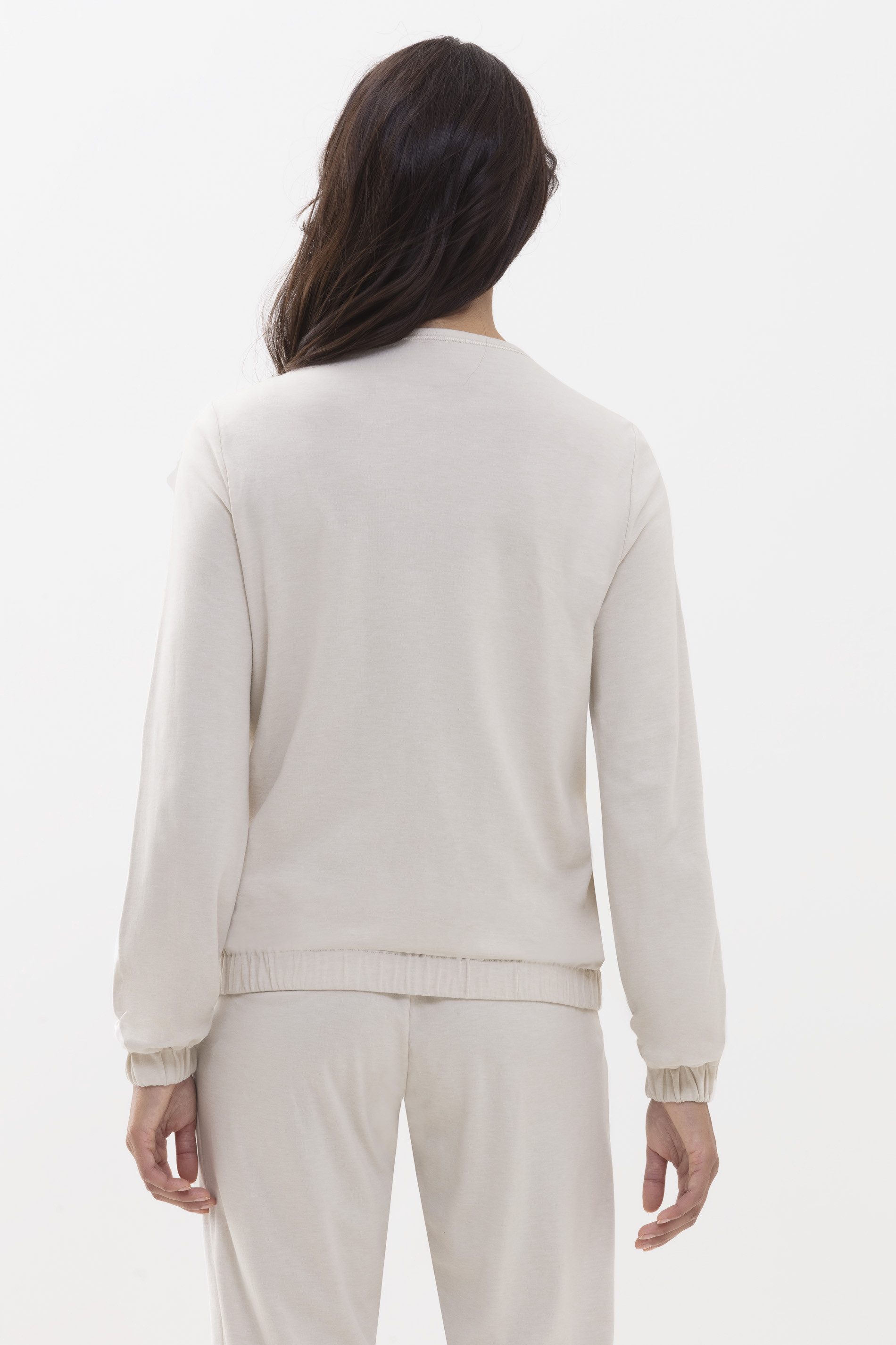 Mey Pyjamaoberteil Mey Damen Shirt langarm Serie N8TEX 2.0 Uni (1-tlg) Basic Shirt, zeitloses Design, Baumwoll-Mix, Rundhals