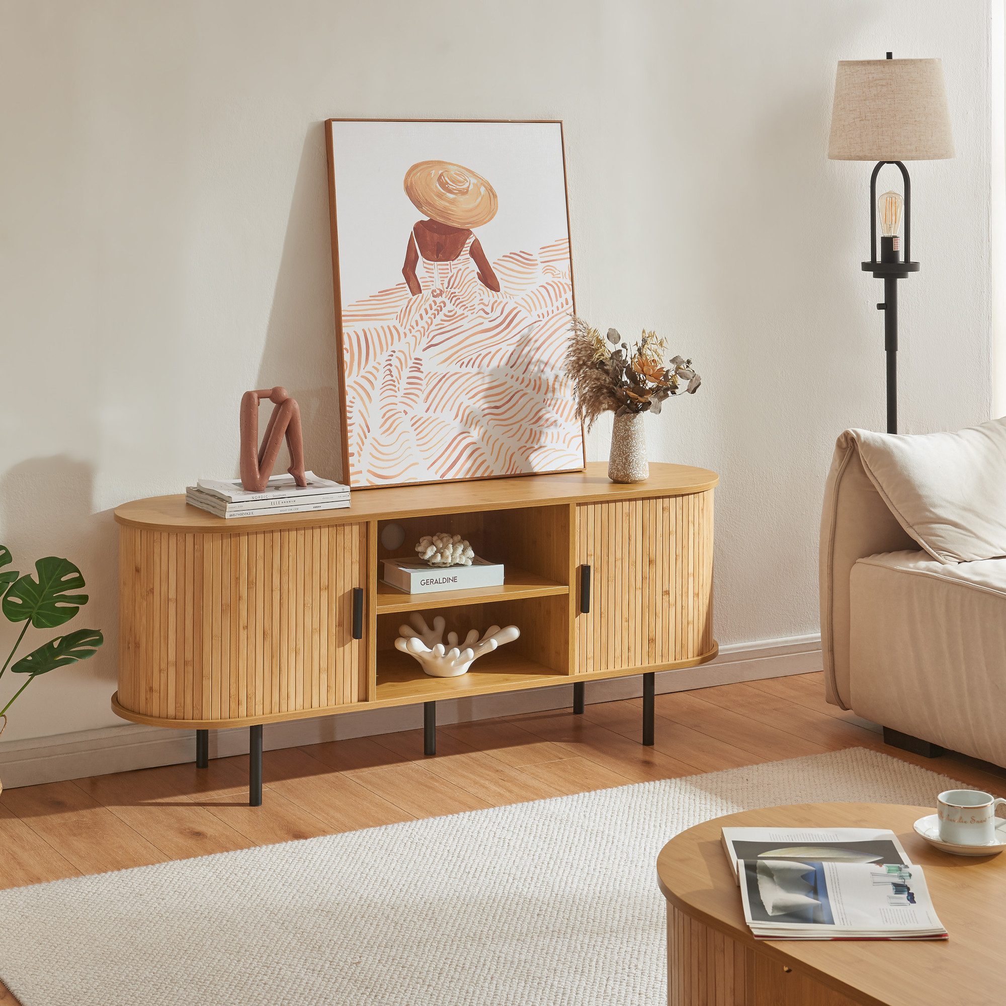 en.casa TV-Schrank Fernsehtisch »Tvedestrand« 140x40x55 cm günstig online kaufen