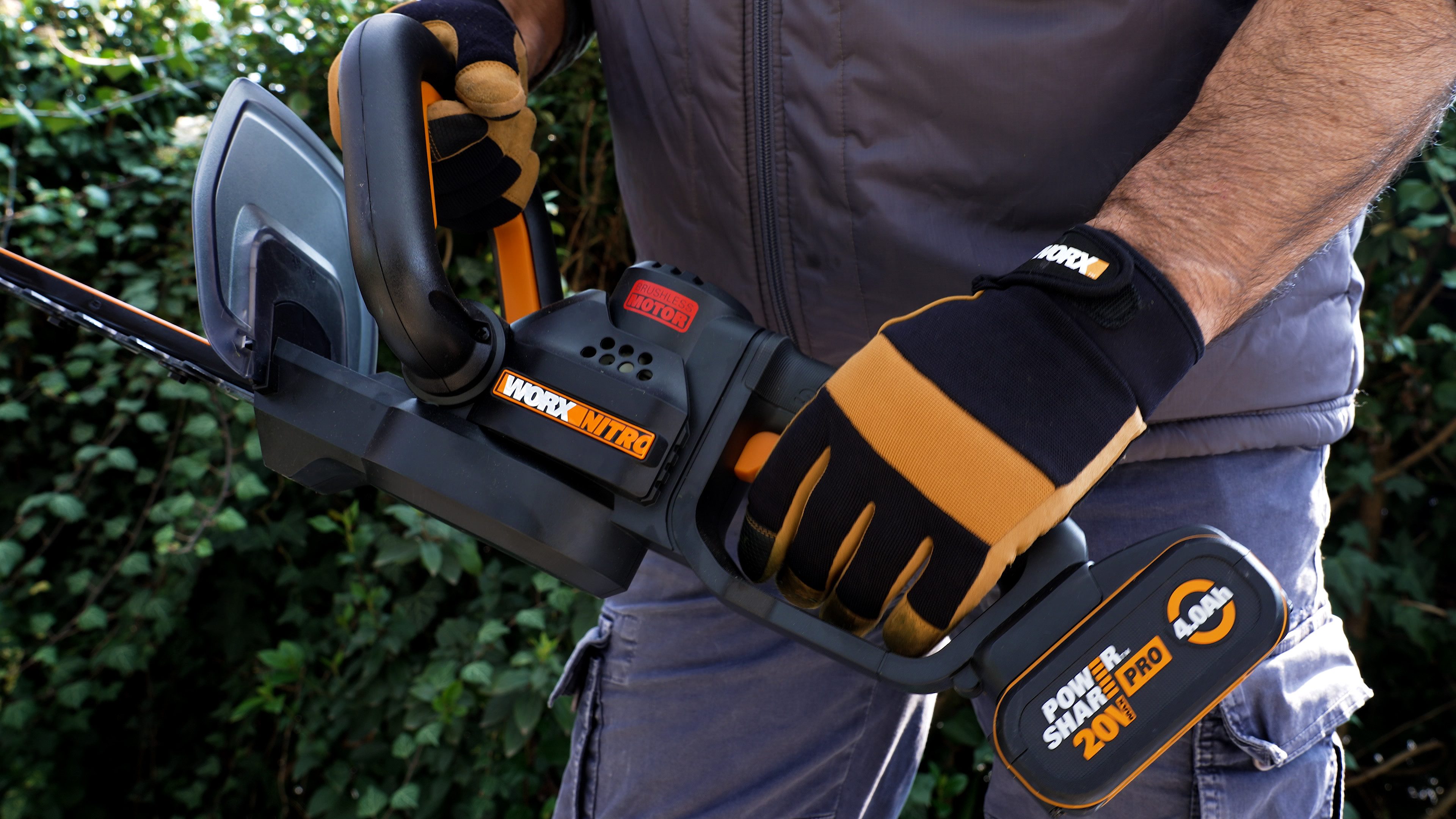 Worx Akku-Heckenschere WG263E.9 Nitro, 54 cm Schnittlänge, 27 mm Zahnabstand, ohne Akku und Ladegerät