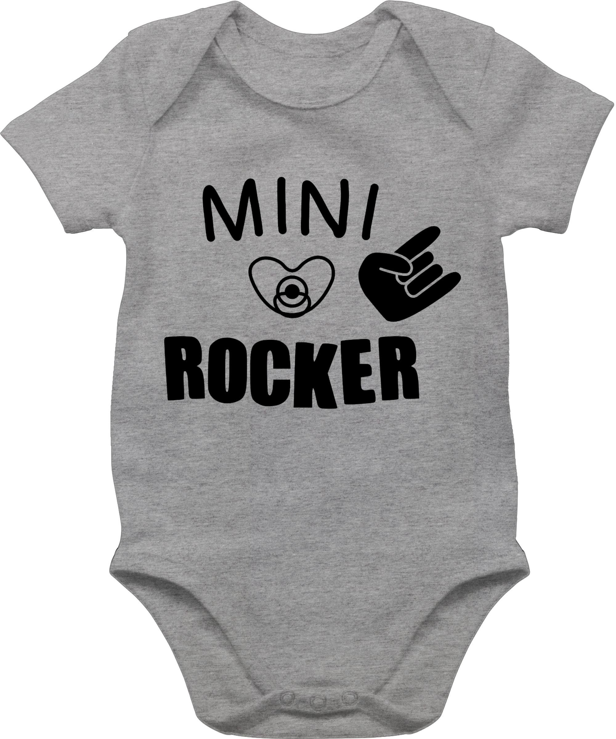 Shirtracer Shirtbody Mini Rocker Strampler Baby Mädchen & Junge 1 Grau meliert