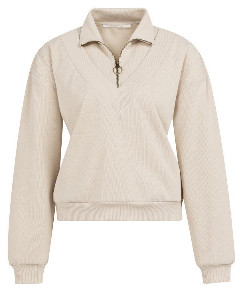 YAYA Sweatshirt Pullover mit doppeltem Kragen