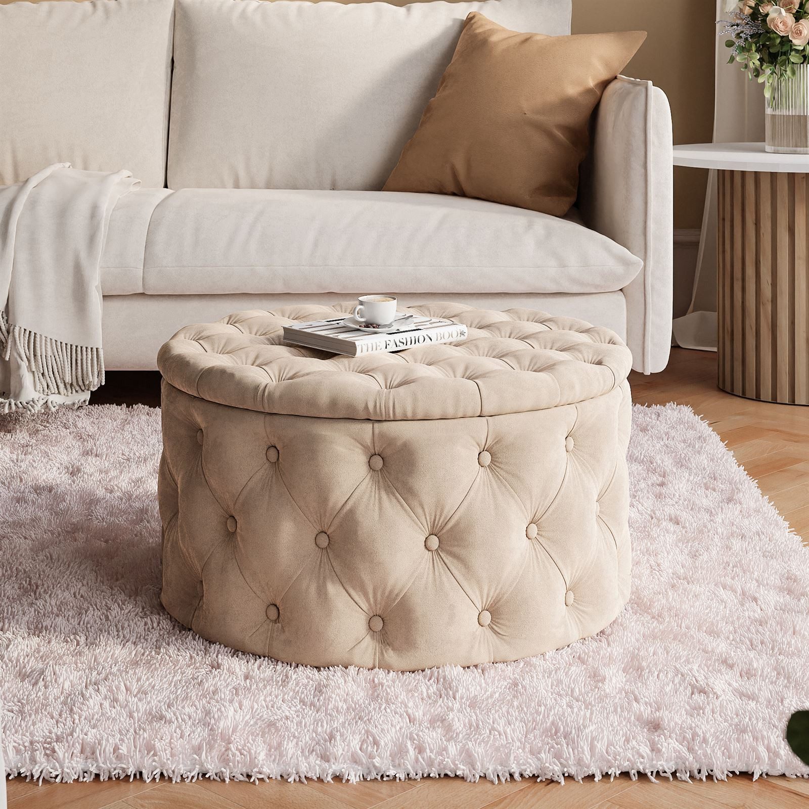 Lookway Hocker CHESTERFIELD runder gesteppter mit günstig online kaufen