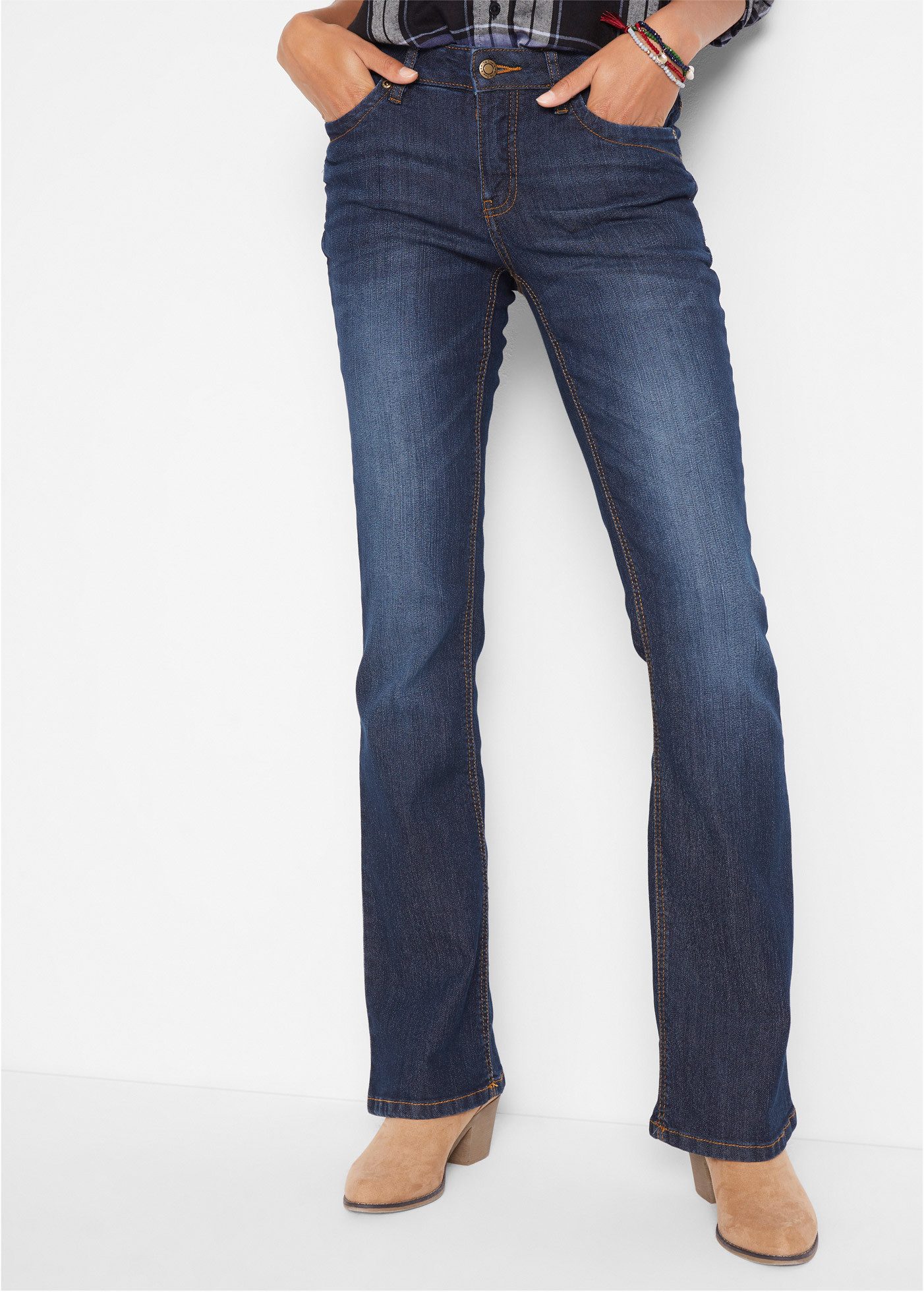 bonprix Bootcut-Jeans Regular Fit Passform, im klassischen 5-Pocket-Stil