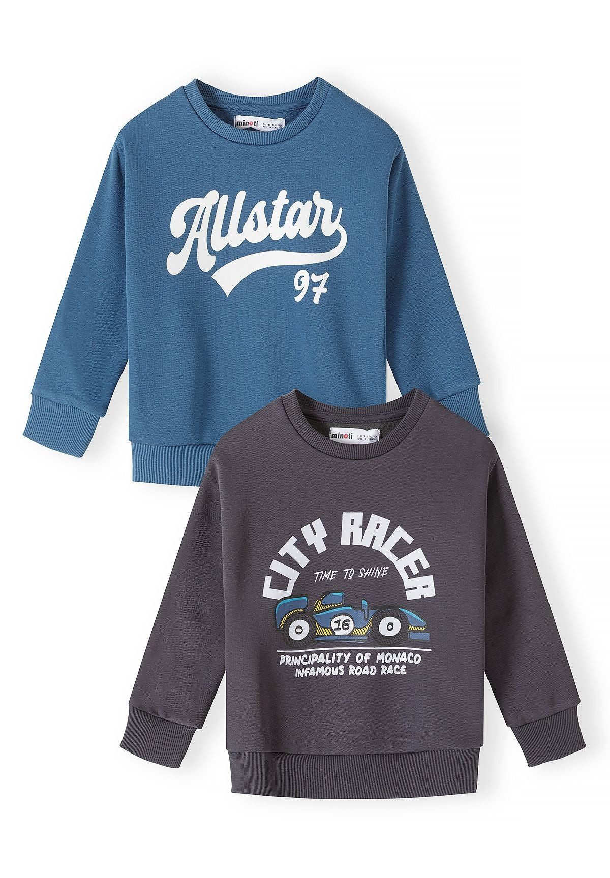 MINOTI Sweatshirt für Jungen, Pullover im 2er-Pack mit Print (Packung, 2-tlg., 2er-Pack)
