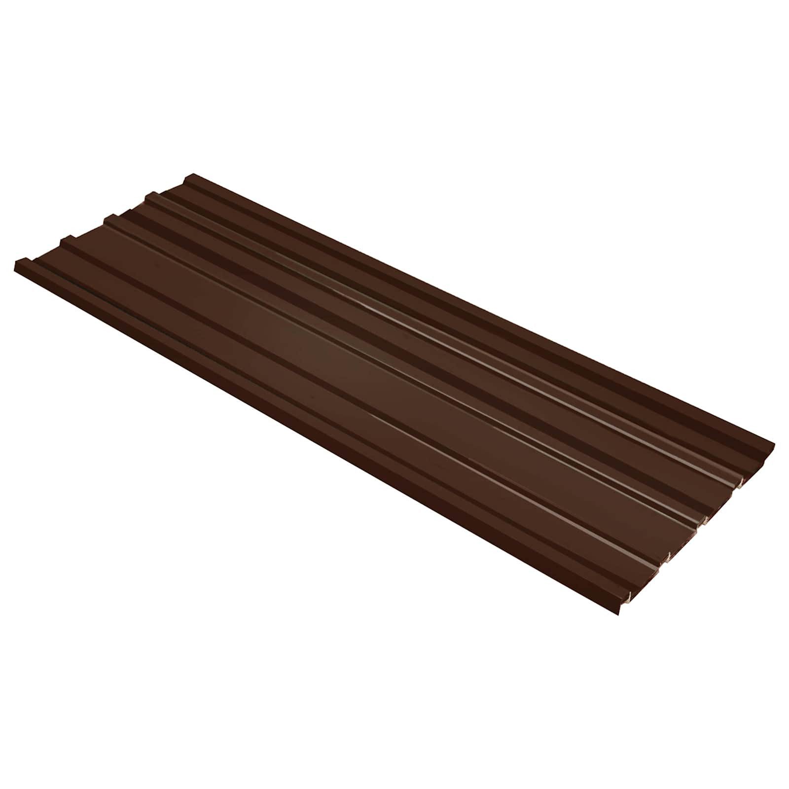 vidaXL Terrassendach Dachpaneel 12 stk. Braun 129 x 45 cm Verzinkter Stahl, (12-St)