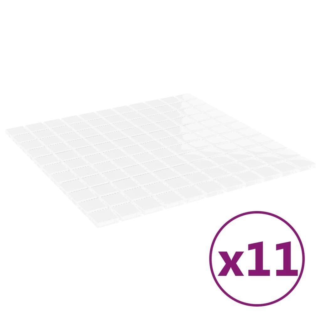 vidaXL Verblender Mosaikfliesen 11 Stk. Weiß 30x30 cm Glas, (11-tlg)