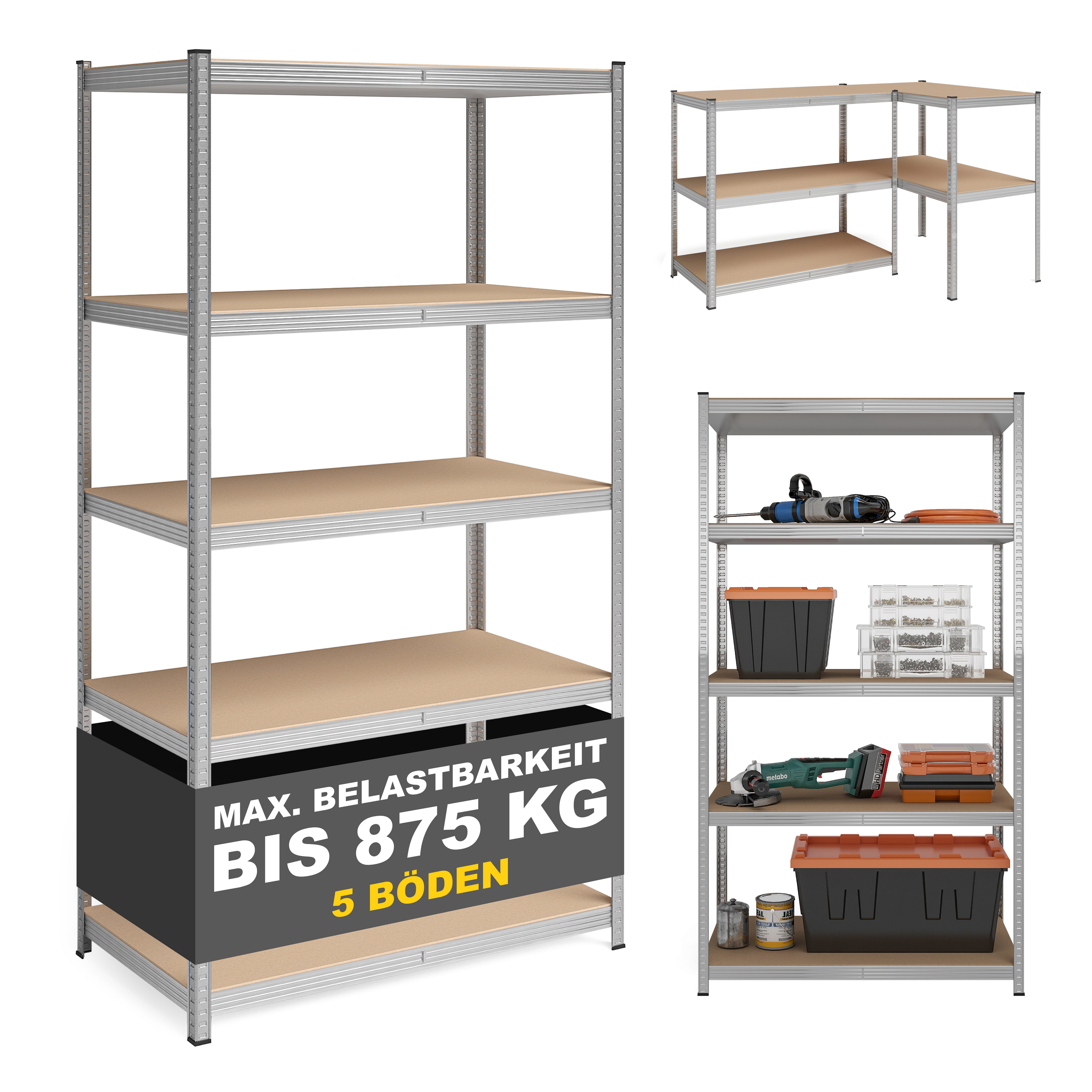 STEELSØN Schwerlastregal Arax, 1er Set, 204x100x50 cm, Lagerregal mit 5 Böd günstig online kaufen