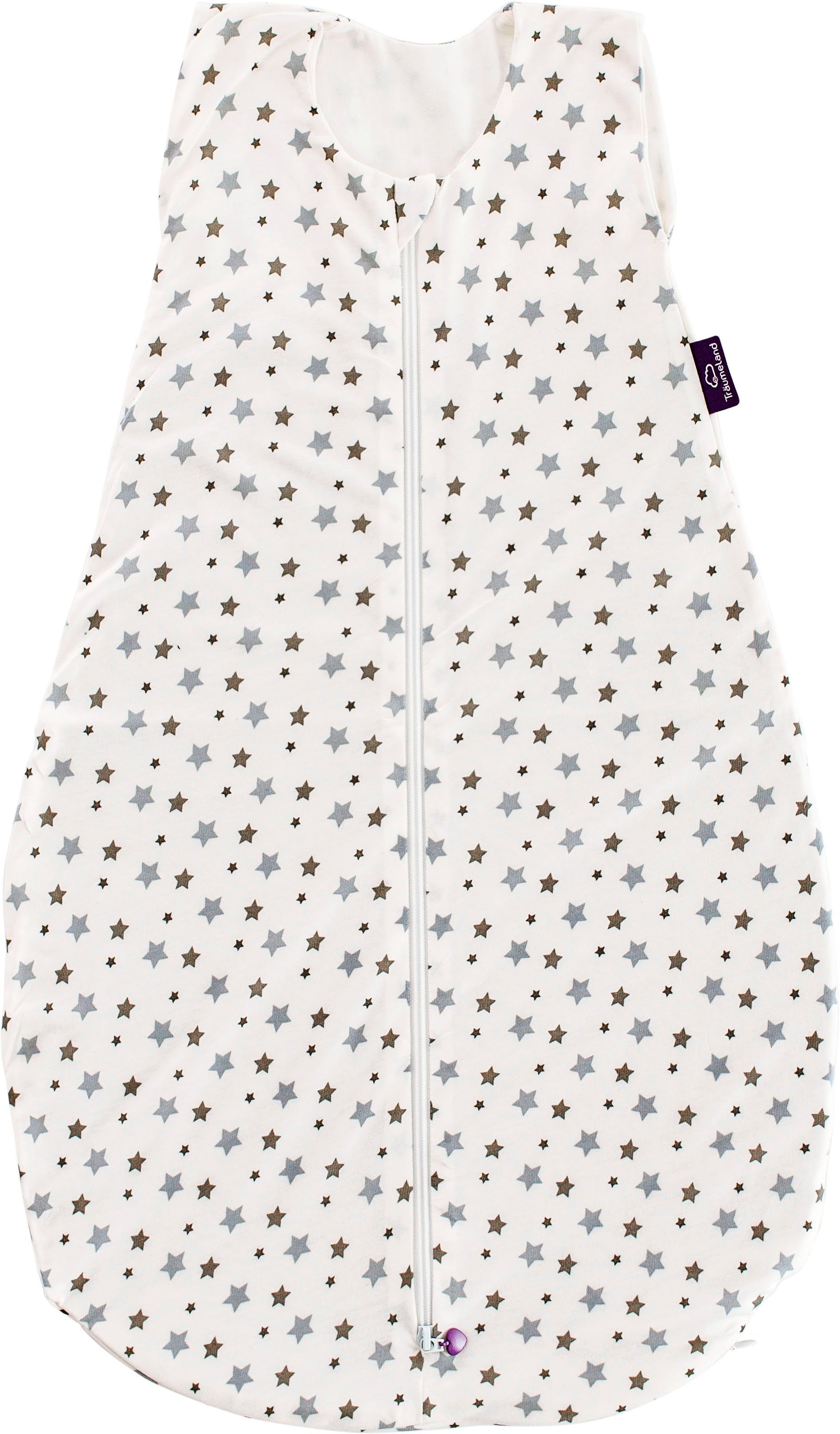 Babyschlafsack Sommerschlafsack LIEBMICH TENCEL™, Design weiß mit grauen Sternen