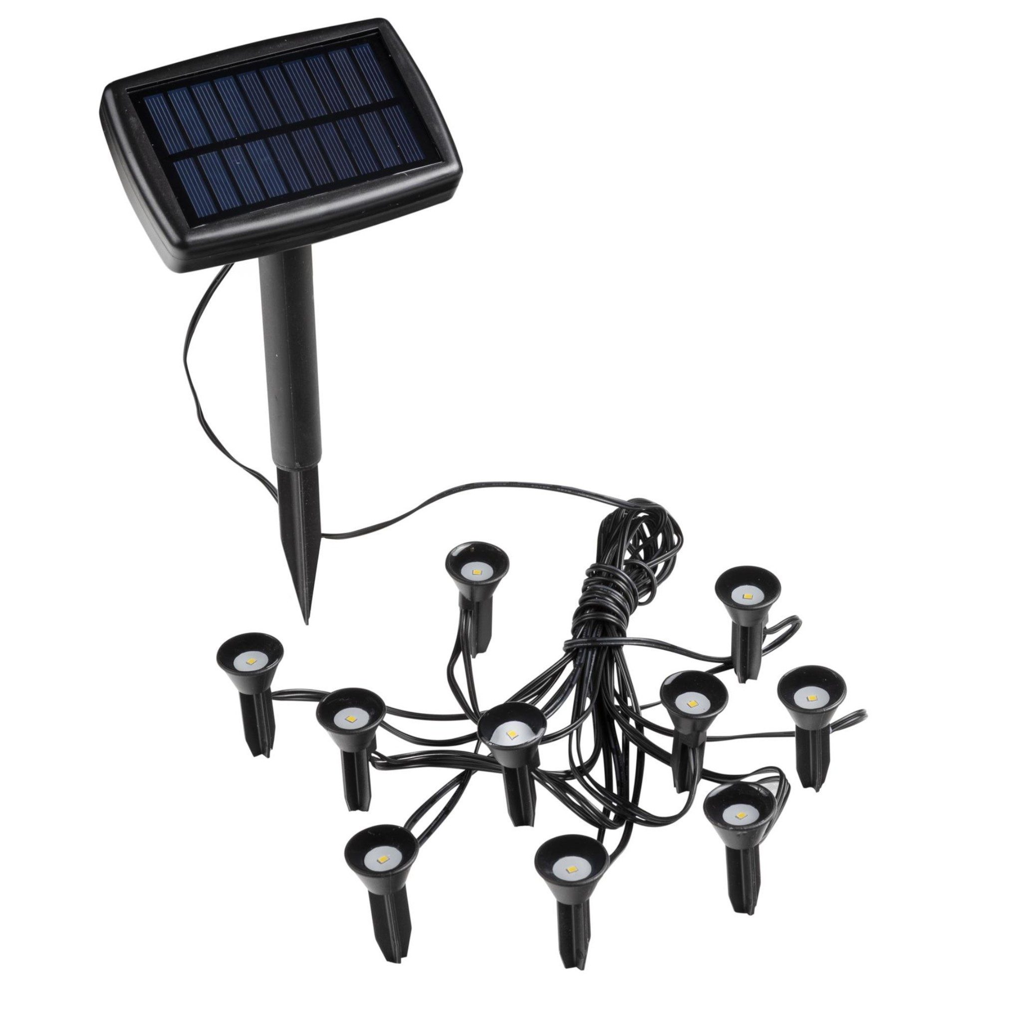 Meinposten Gartenleuchte Solarlampen Solarleuchten Pflanzstrahler Balkon Kübel Garten 10x LED, LED fest integriert