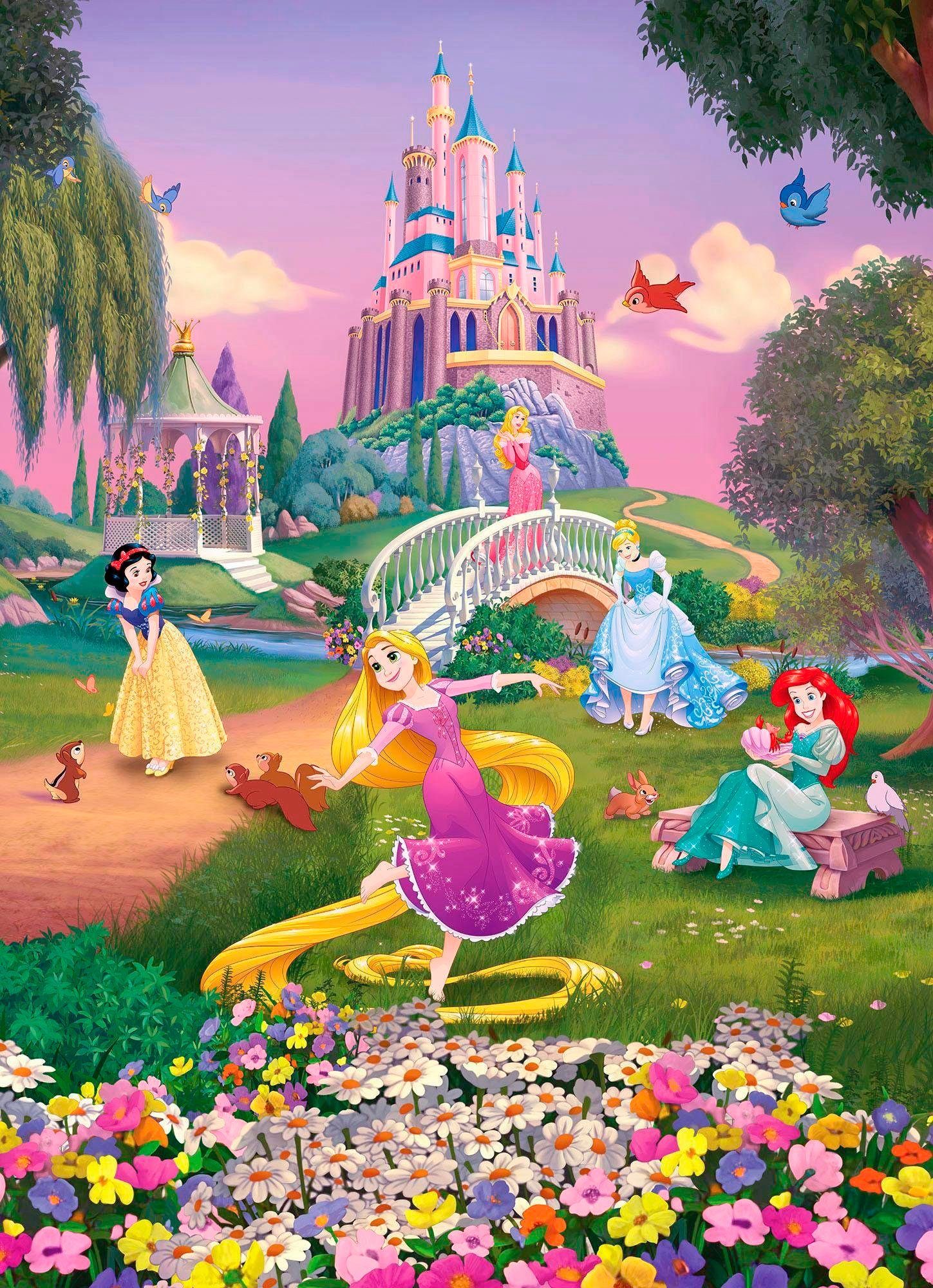 Komar Fototapete Disney Princess Sunset - Größe 184 x 254 cm, glatt, bedruckt, Kinderzimmer