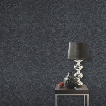 Erismann Vliestapete Abstrakt Marmor Schwarz Glitzer Elle Decoration 10330-15